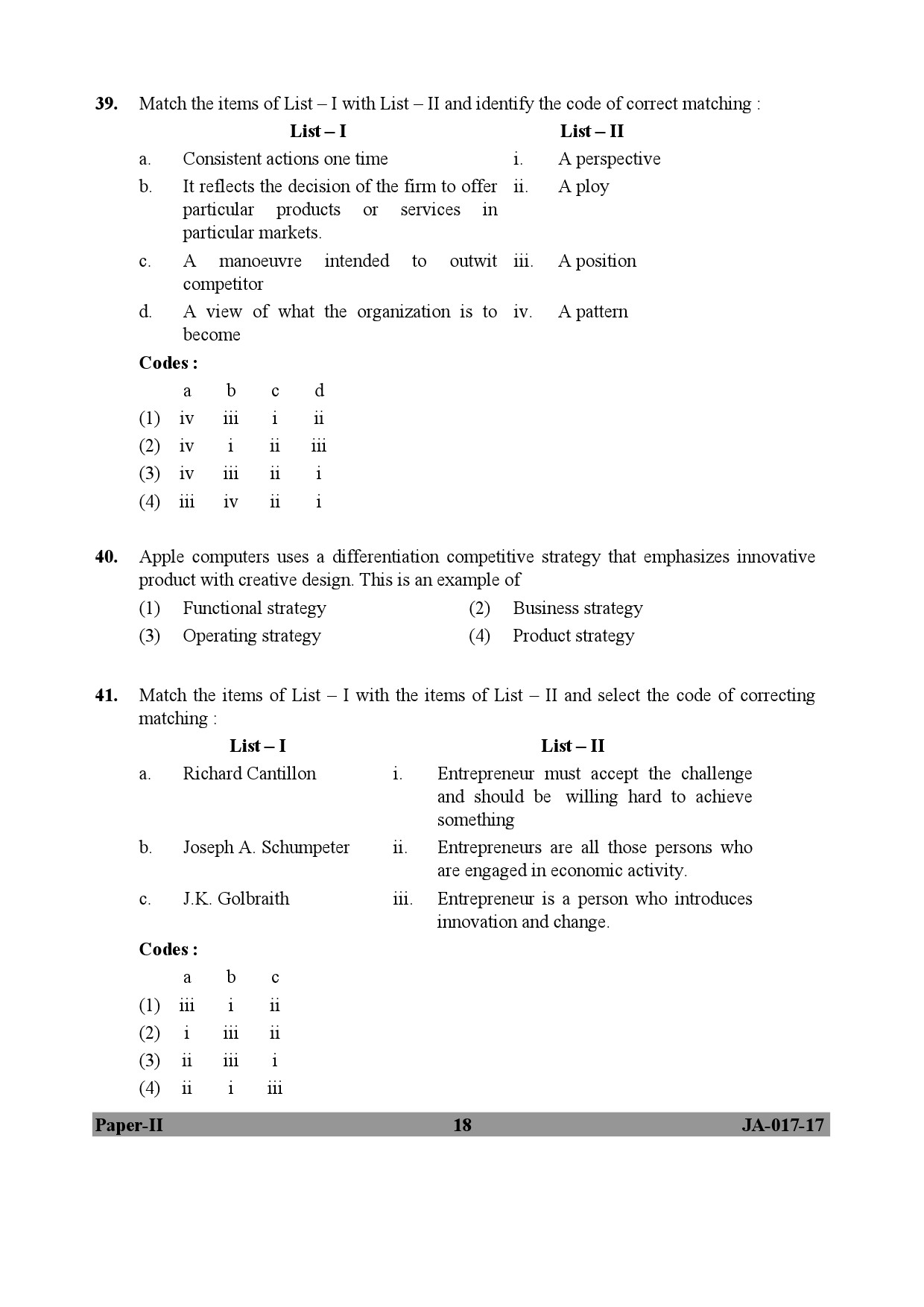 Management Paper II January 2017 in English 10