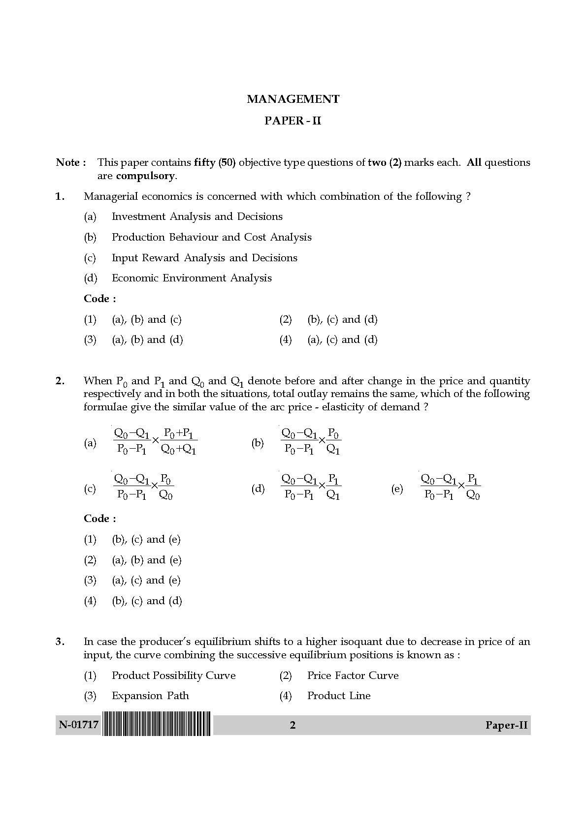 Management Paper II November 2017 in English 2