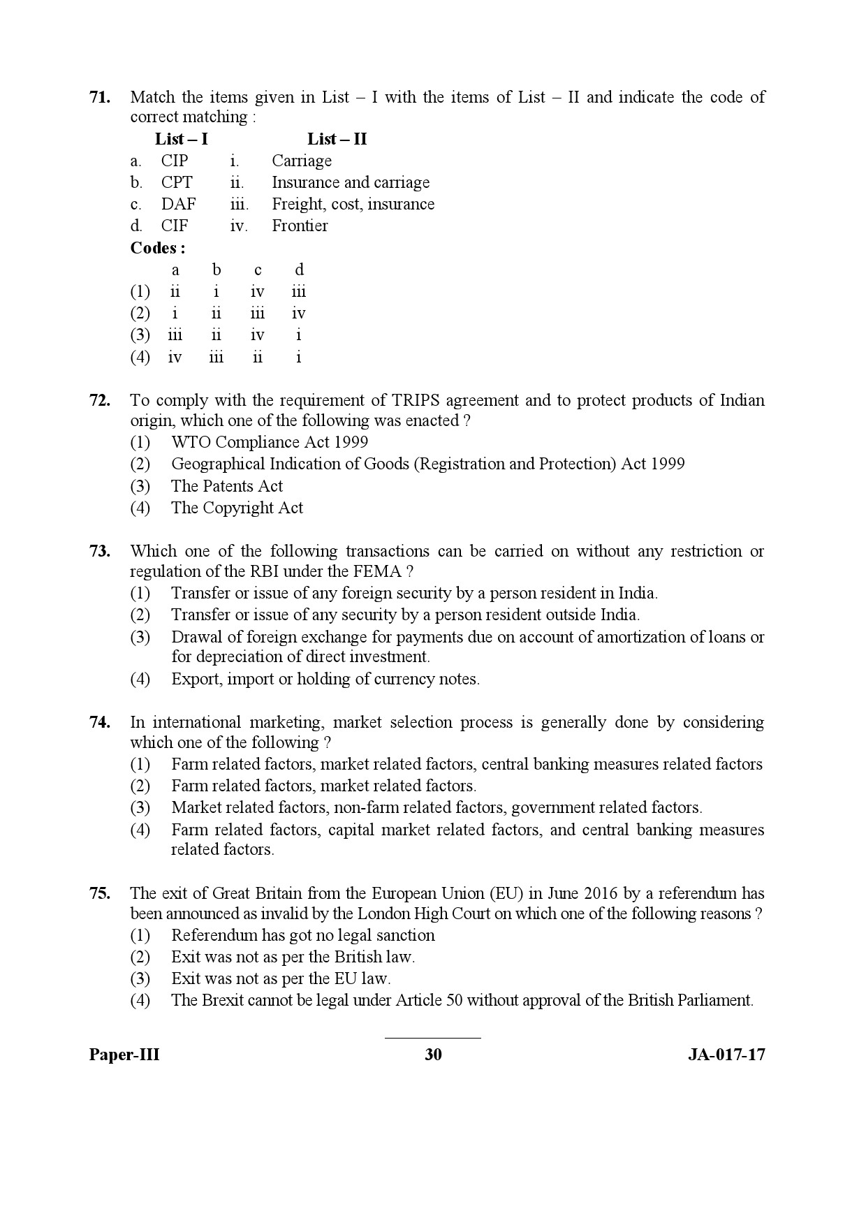 Management Paper III January 2017 in English 16