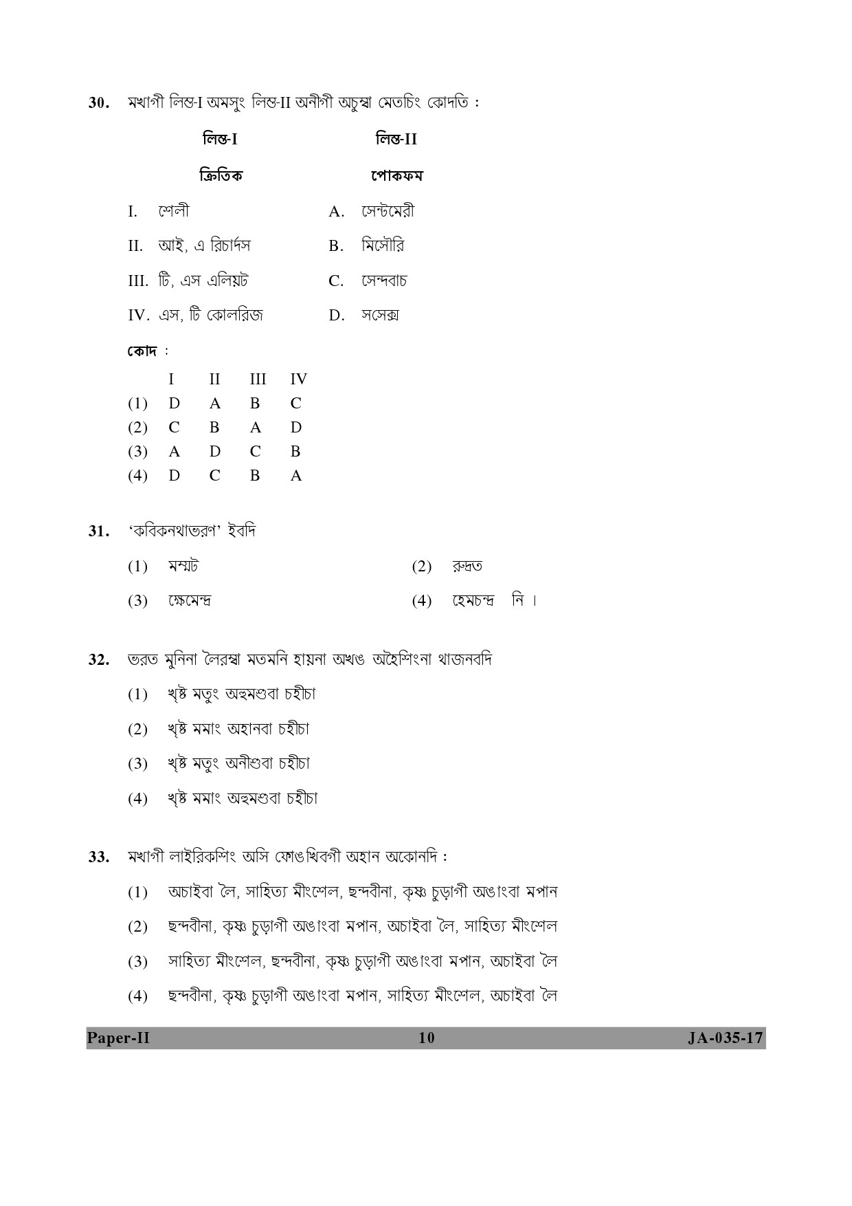 Manipuri Question Paper II January 2017 10