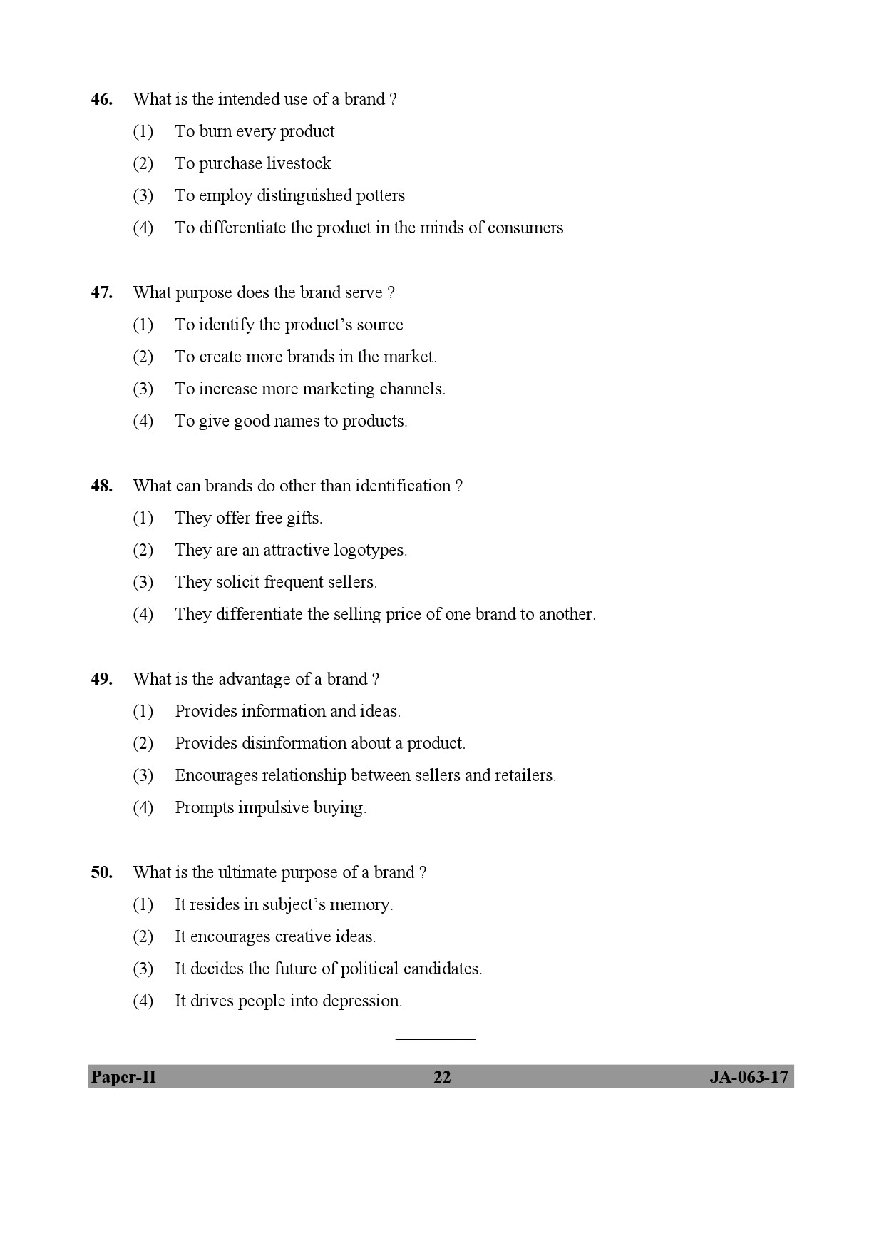 Mass Communication And Journalism Paper II January 2017 in English 12