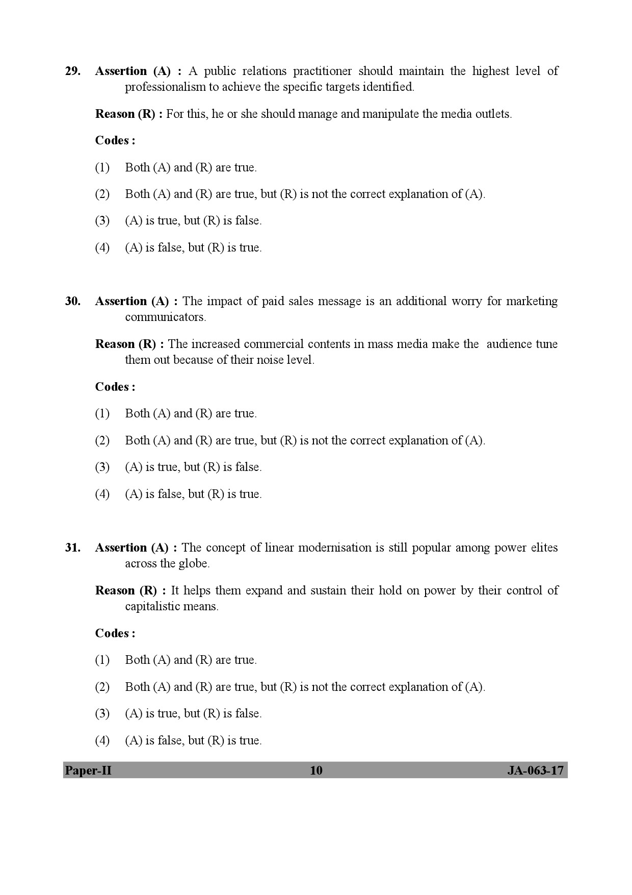 Mass Communication And Journalism Paper II January 2017 in English 6