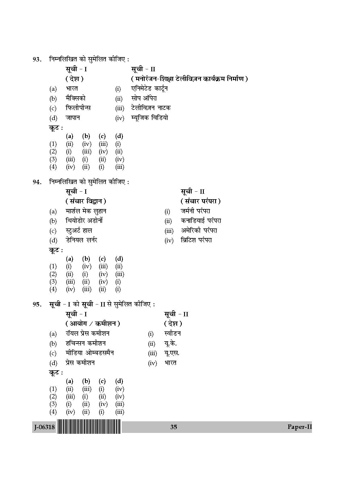 Mass Communication And Journalism Paper II July 2018 in Hindi 17