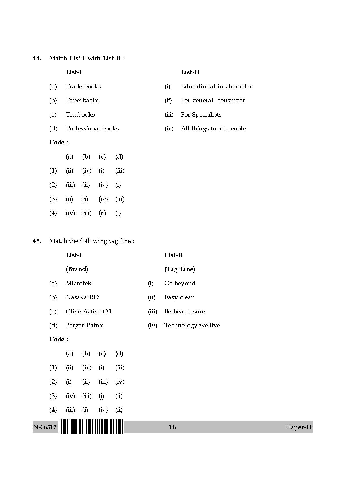 Mass Communication And Journalism Paper II November 2017 in English 10