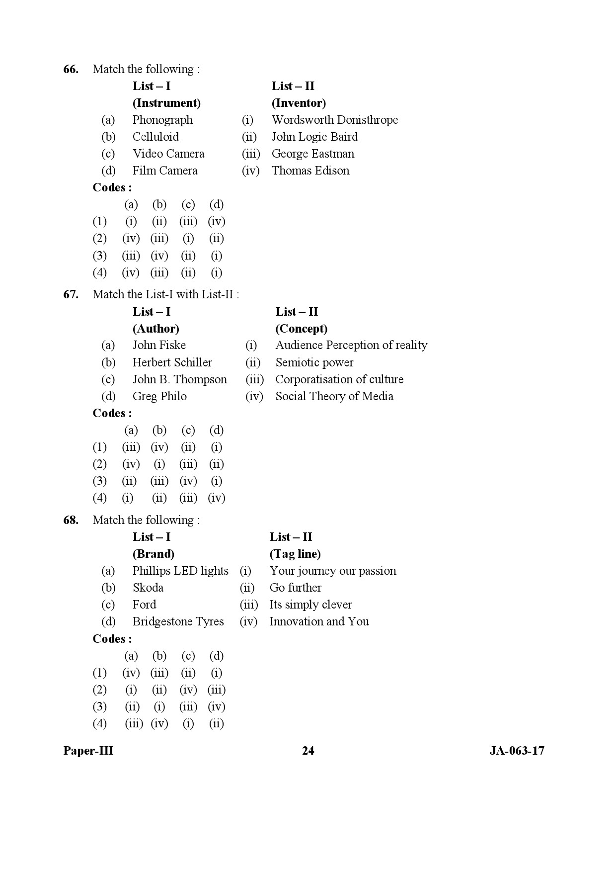 Mass Communication And Journalism Paper III January 2017 in English 13