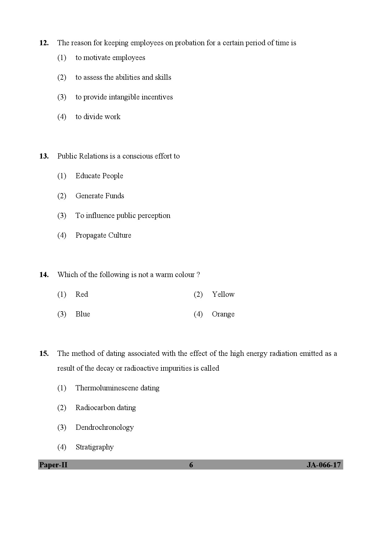 Museology and Conservation Paper II January 2017 in English 4