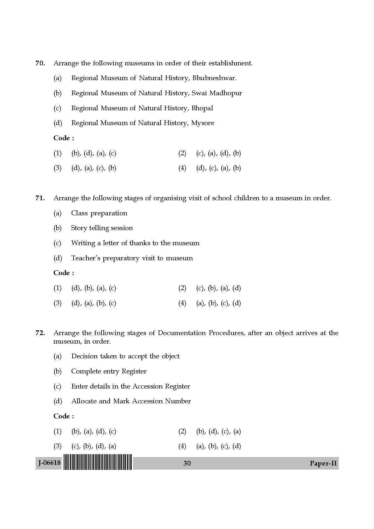 Museology and Conservation Paper II July 2018 in English 16