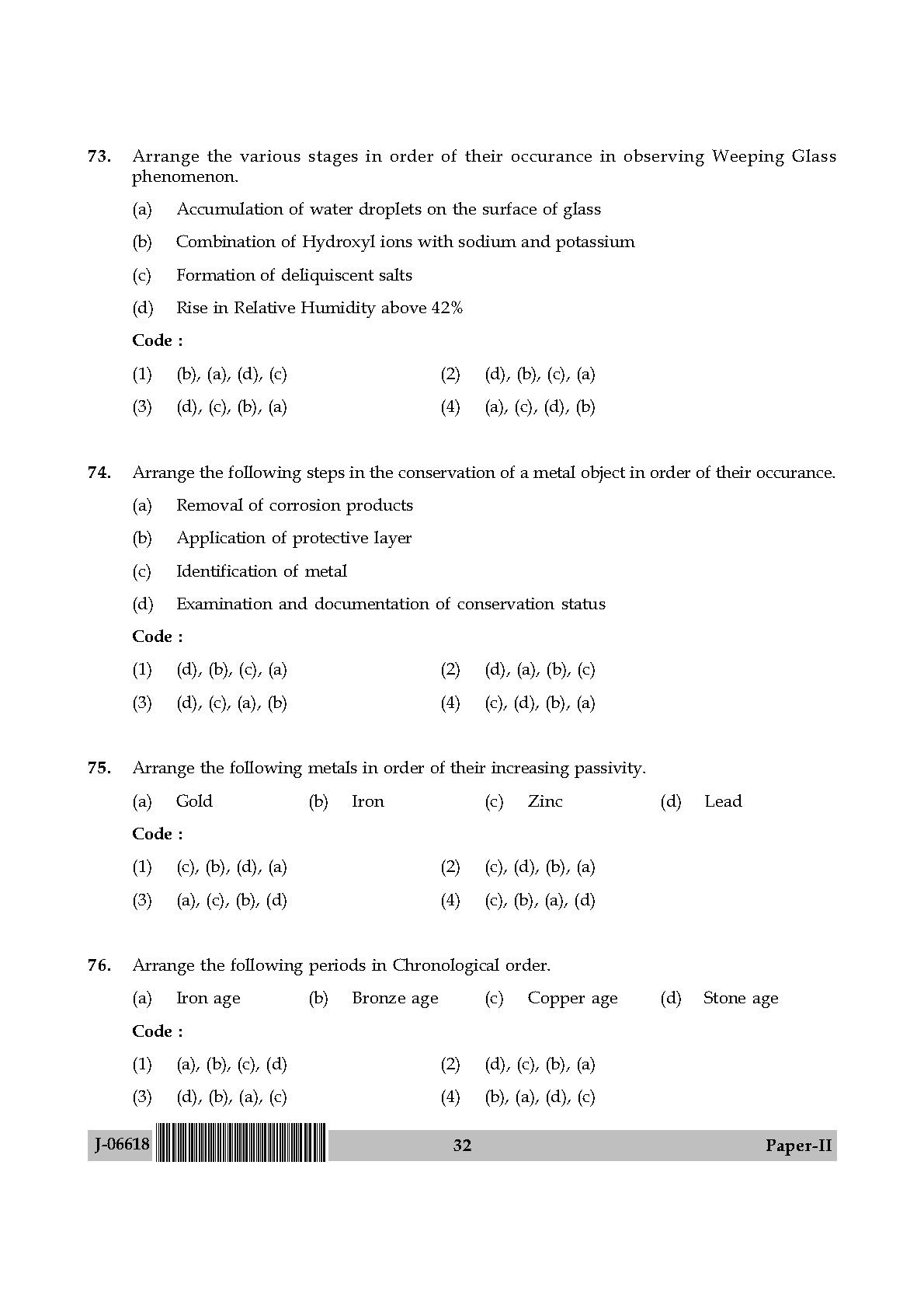 Museology and Conservation Paper II July 2018 in English 17