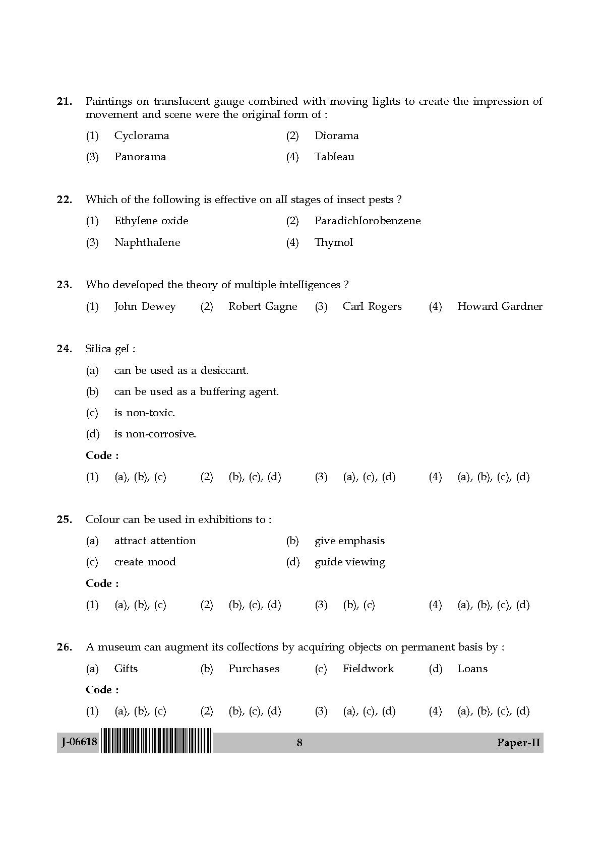 Museology and Conservation Paper II July 2018 in English 5