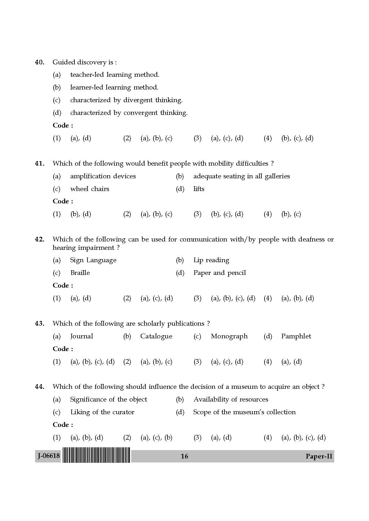 Museology and Conservation Paper II July 2018 in English 9