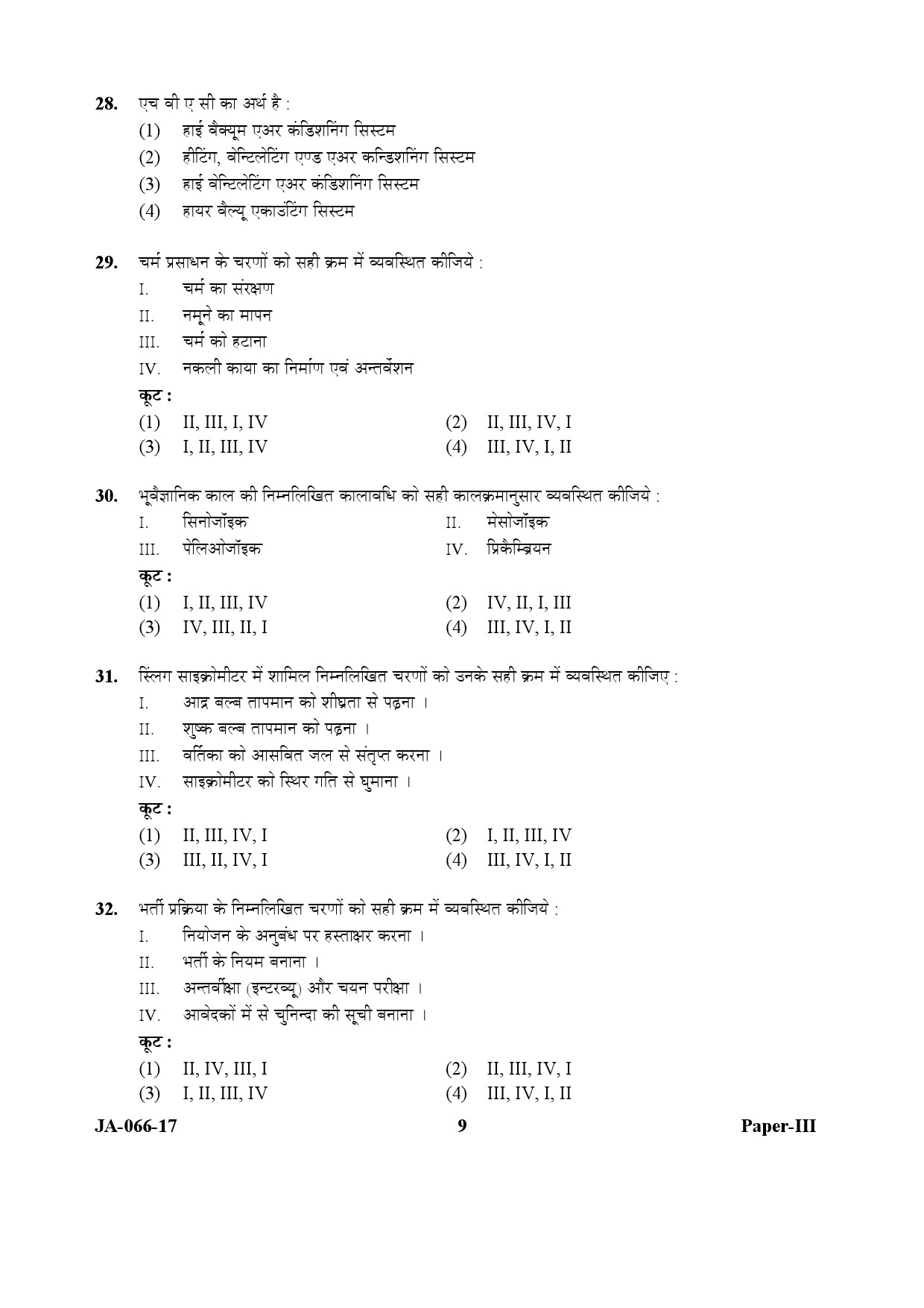 Museology and Conservation Paper III January 2017 in Hindi 4