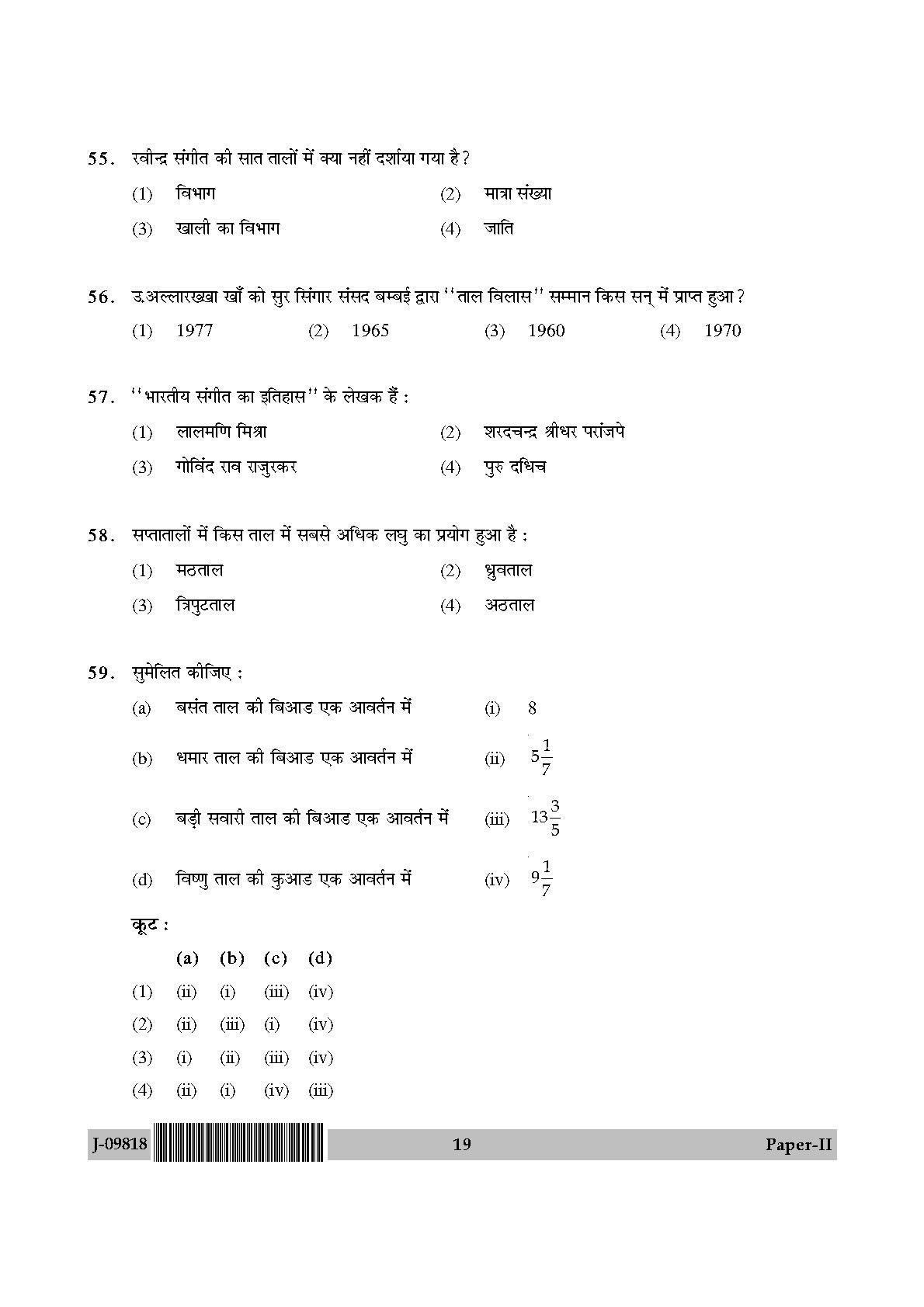 Percussion Instruments Paper II July 2018 in Hindi 9