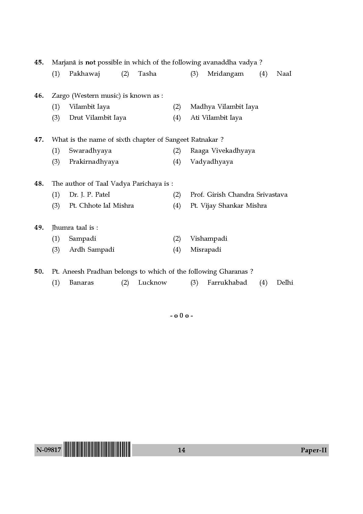 Percussion Instruments Paper II November 2017 in English 8