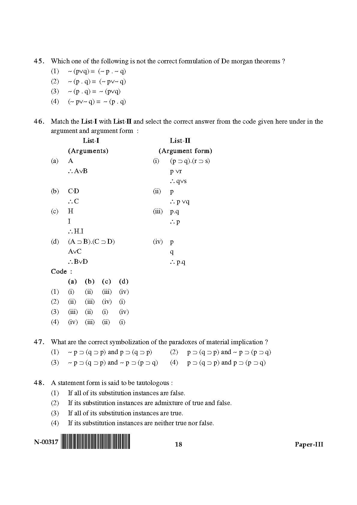 Philosophy Paper III November 2017 in English 10