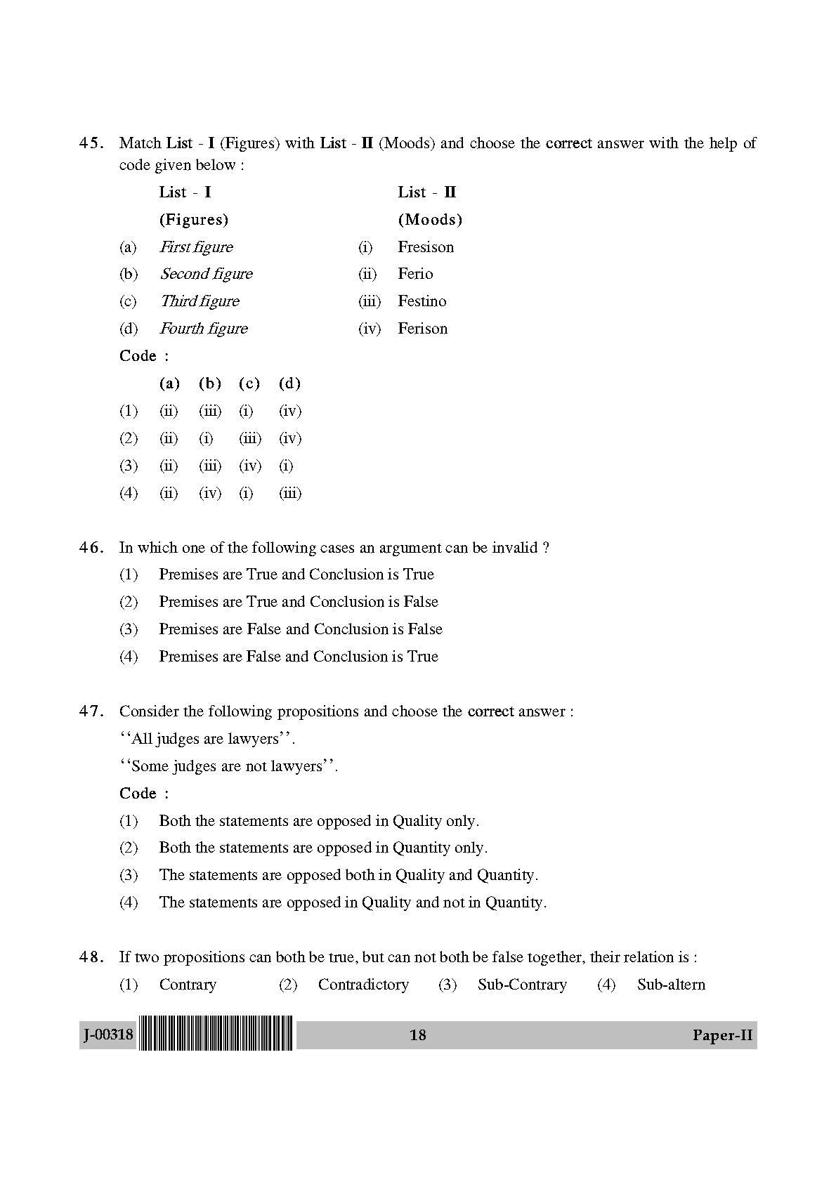 Philosophy Question Paper II July 2018 in English 10