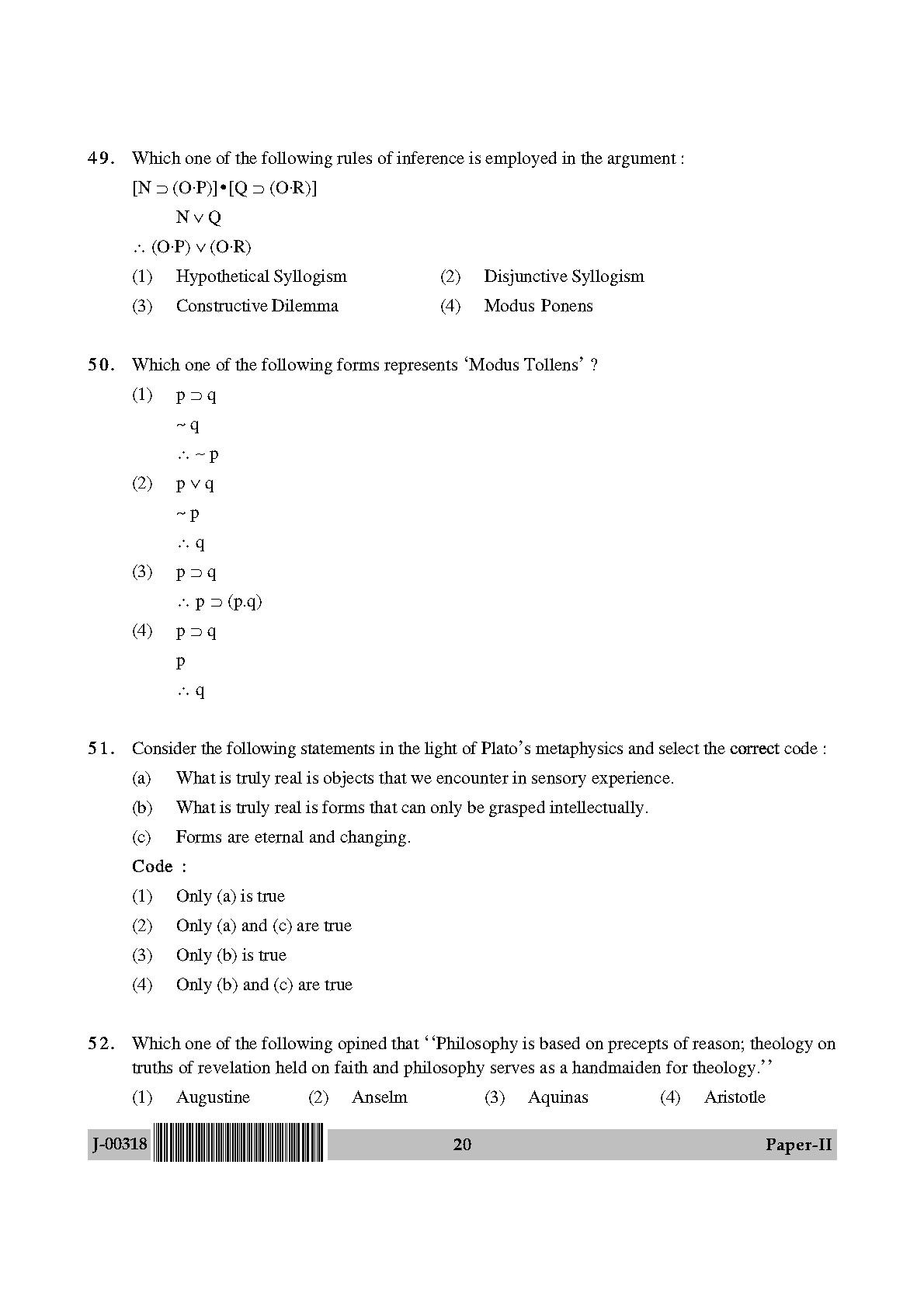 Philosophy Question Paper II July 2018 in English 11