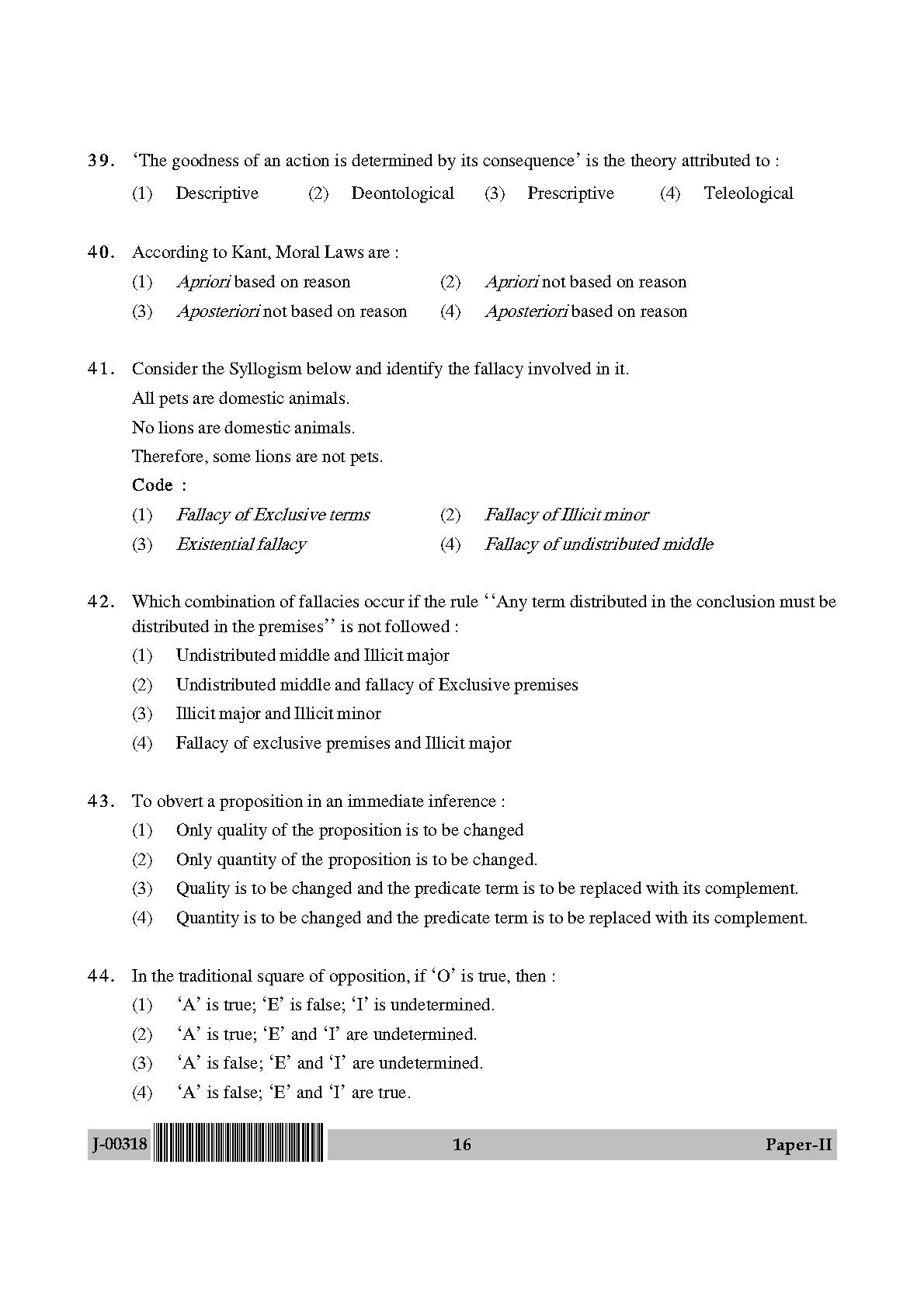 Philosophy Question Paper II July 2018 in English 9