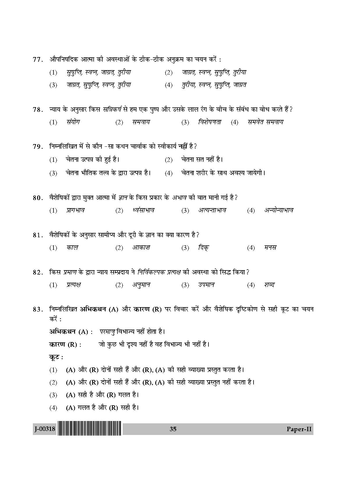 Philosophy Question Paper II July 2018 in Hindi 17