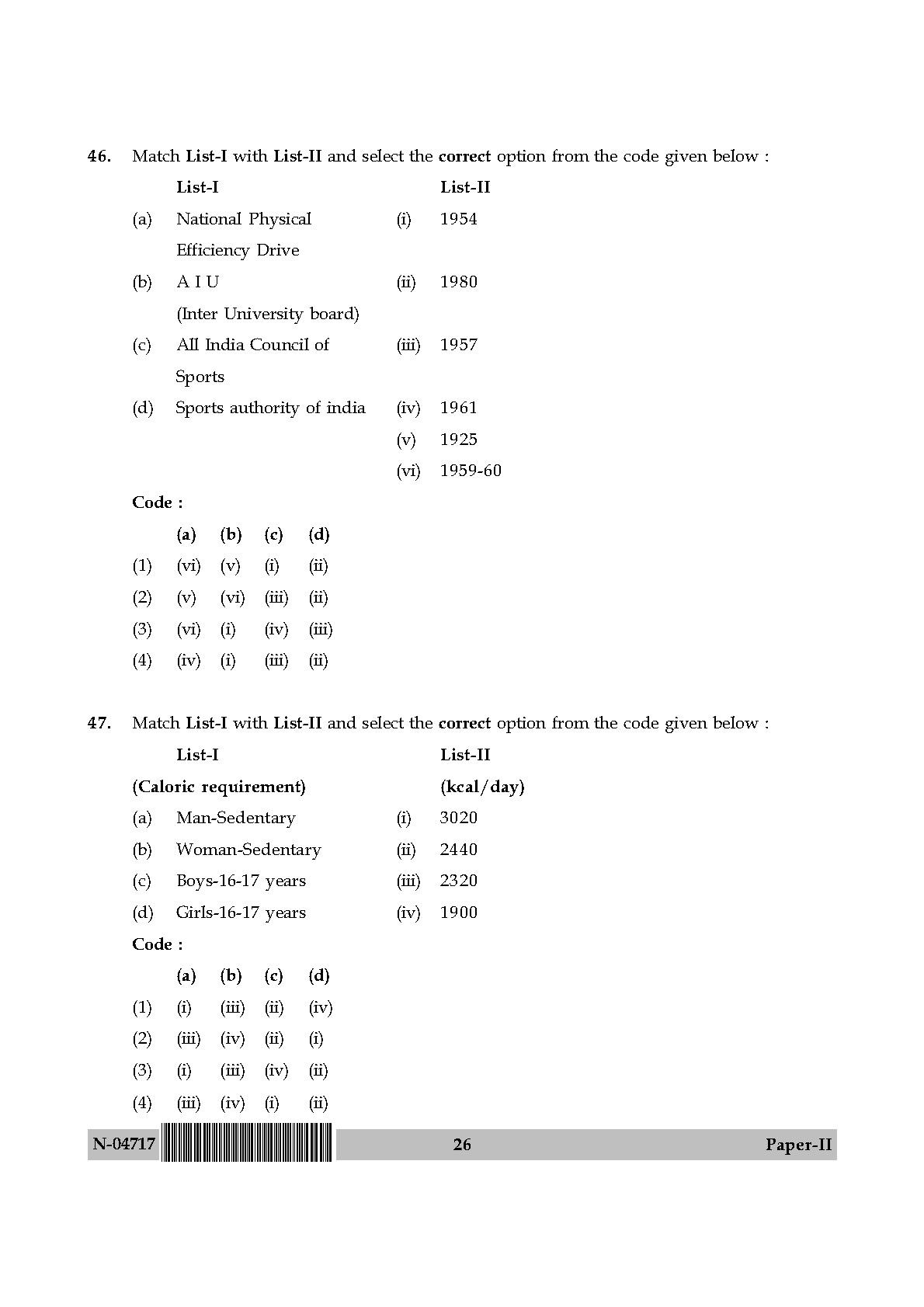 Physical Education Paper II November 2017 in English 14