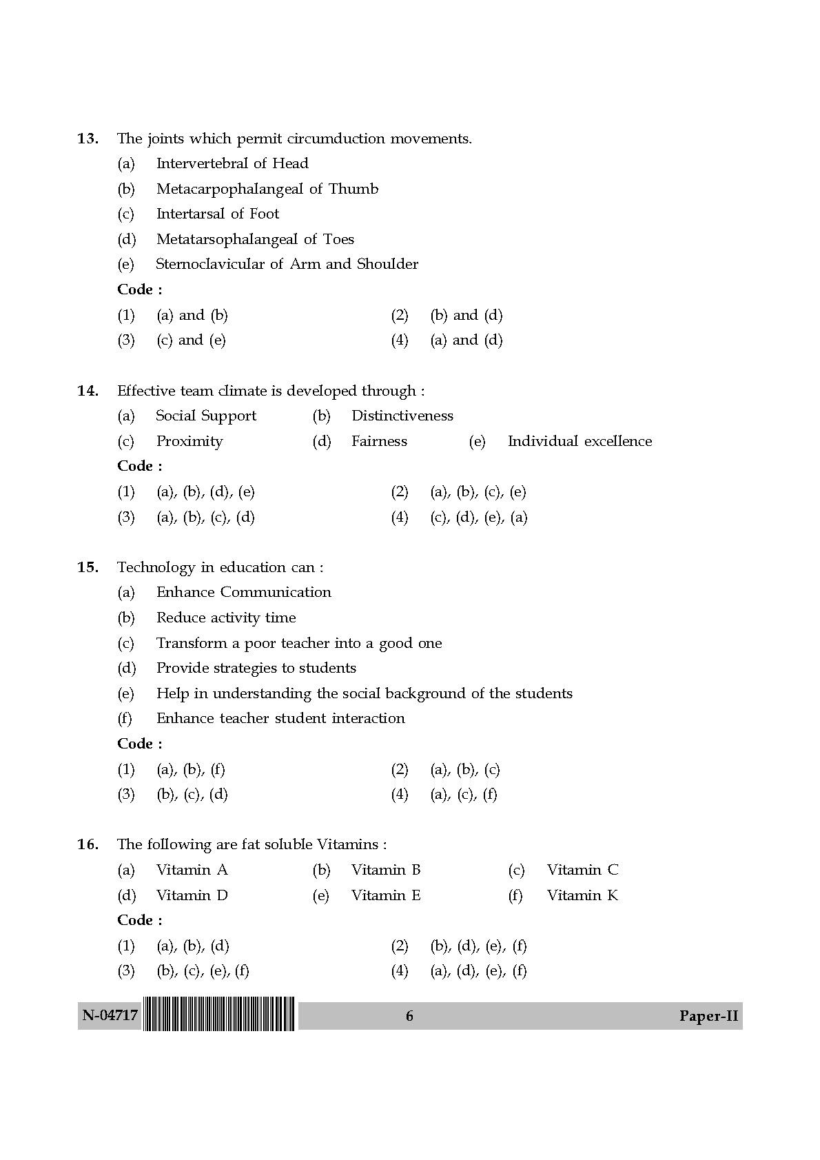 Physical Education Paper II November 2017 in English 4