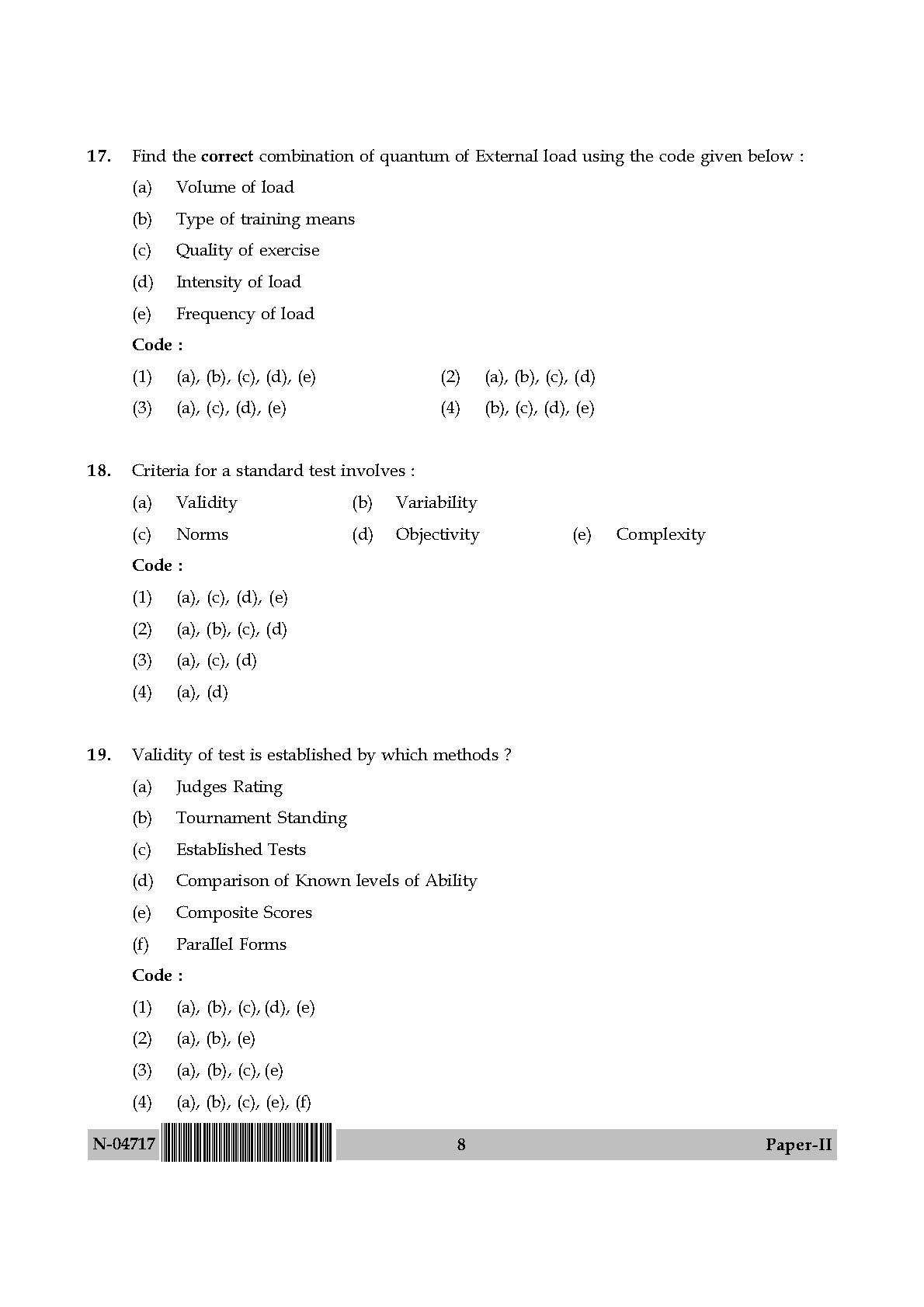 Physical Education Paper II November 2017 in English 5