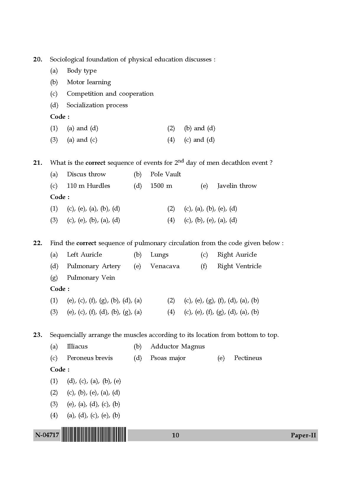 Physical Education Paper II November 2017 in English 6