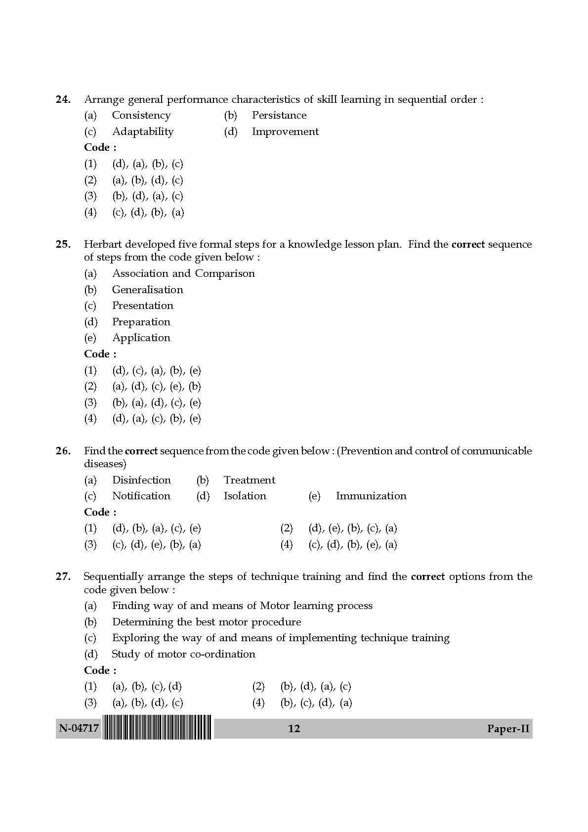 Physical Education Paper II November 2017 in English 7