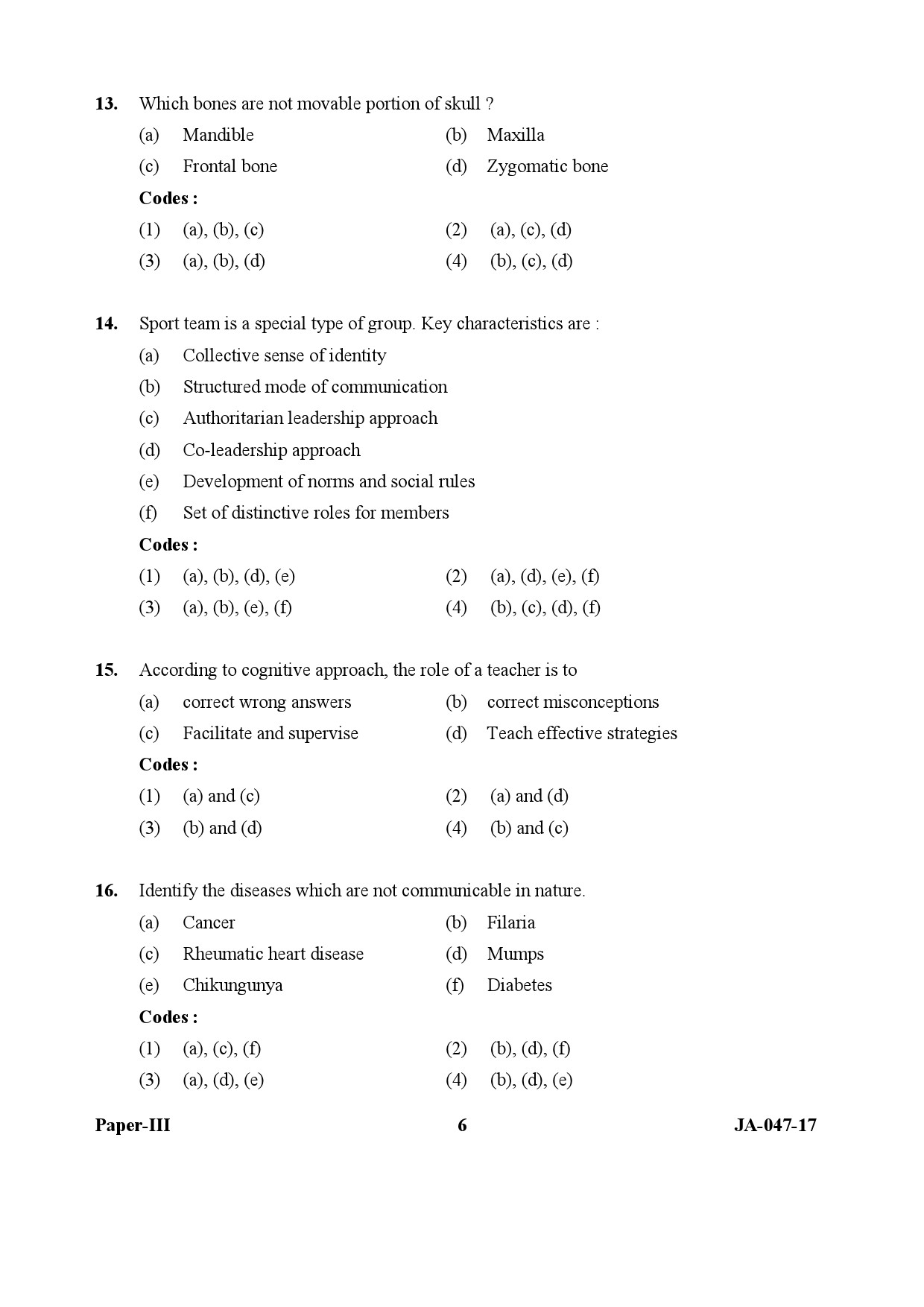 Physical Education Paper III January 2017 in English 4