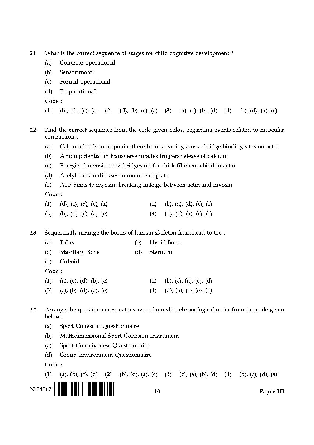 Physical Education Paper III November 2017 in English 6