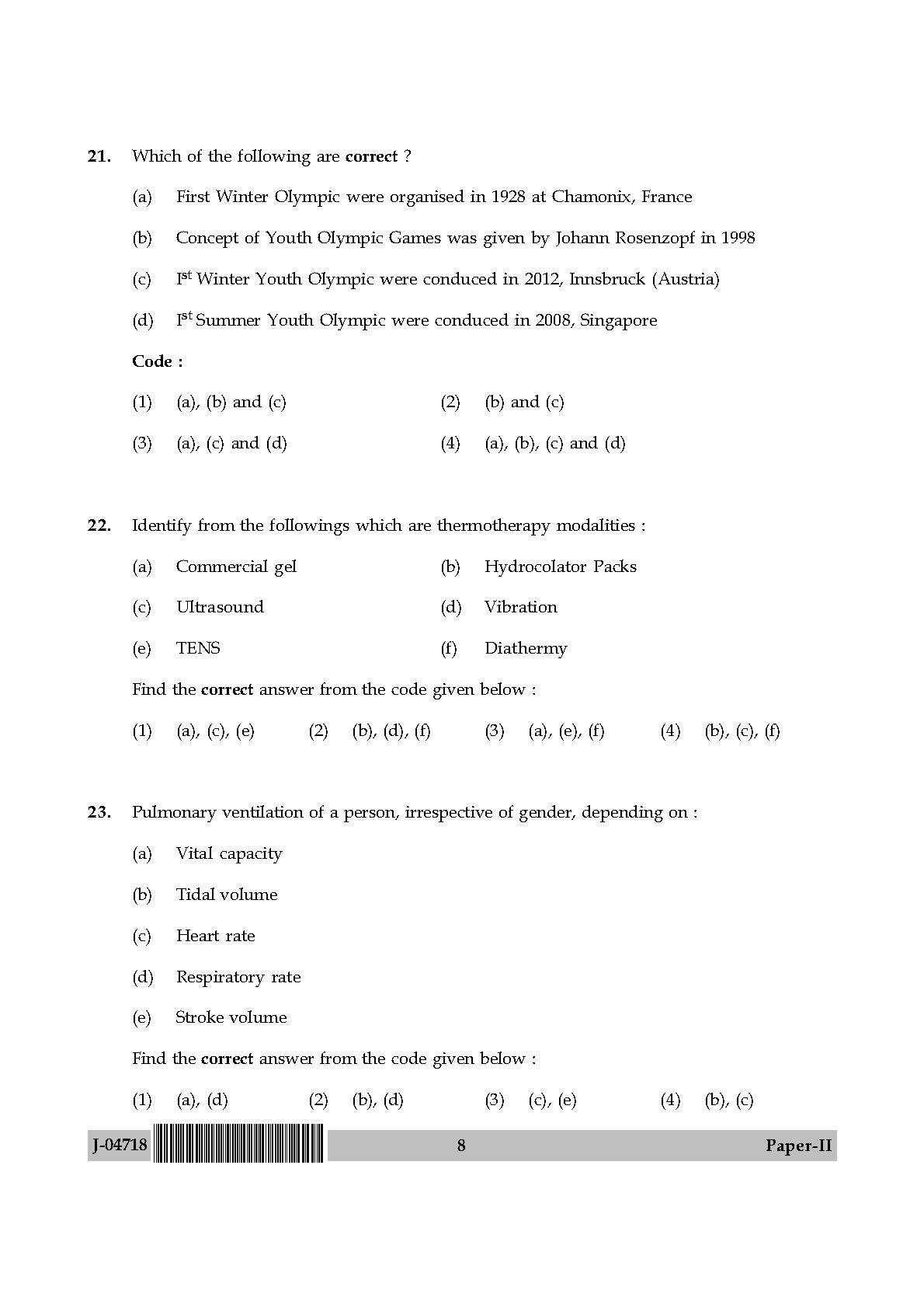 research and statistics in physical education question paper