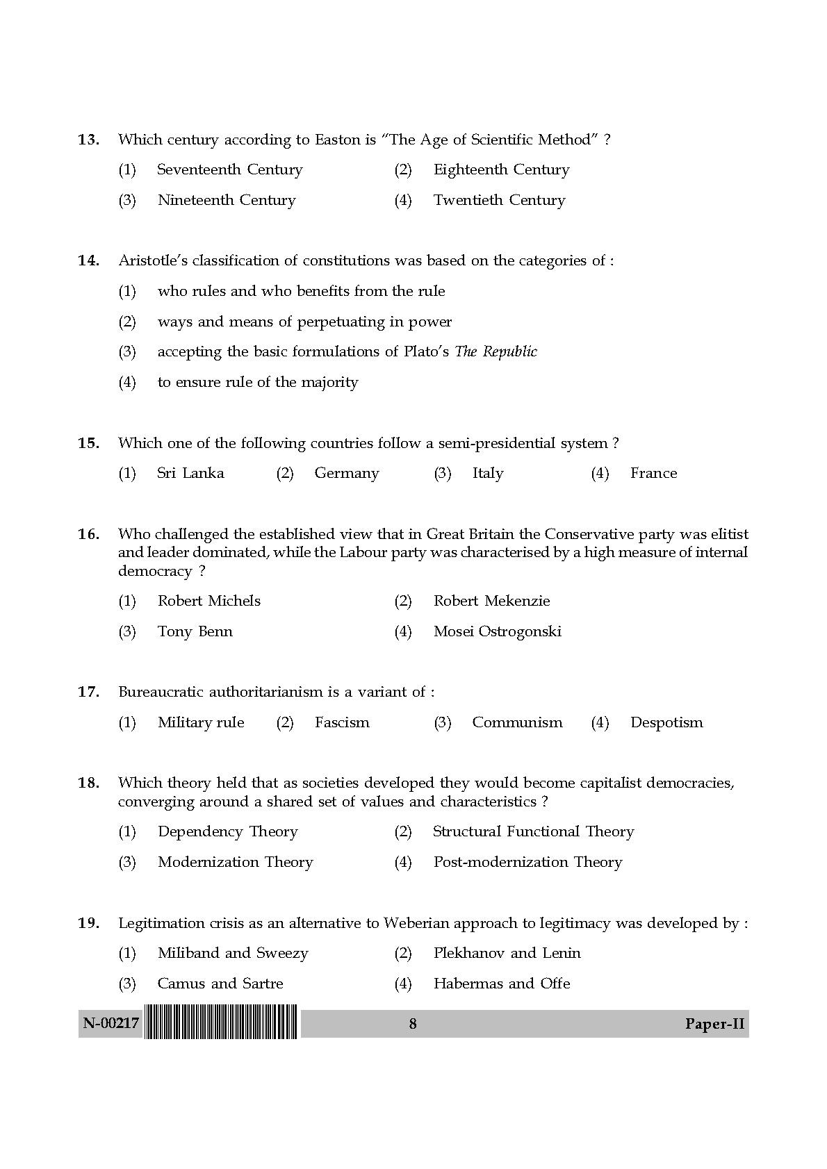 Political Science Paper II November 2017 in English 5