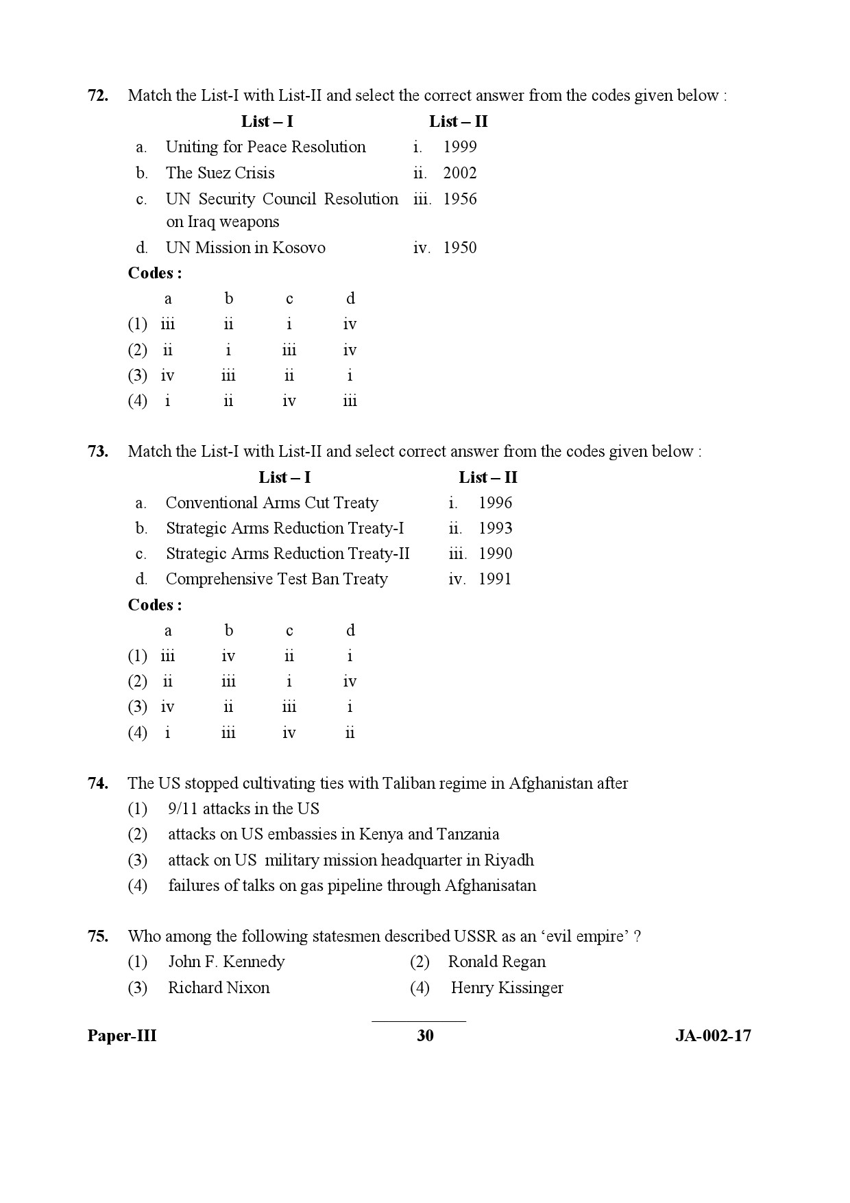 Political Science Paper III January 2017 in English 16