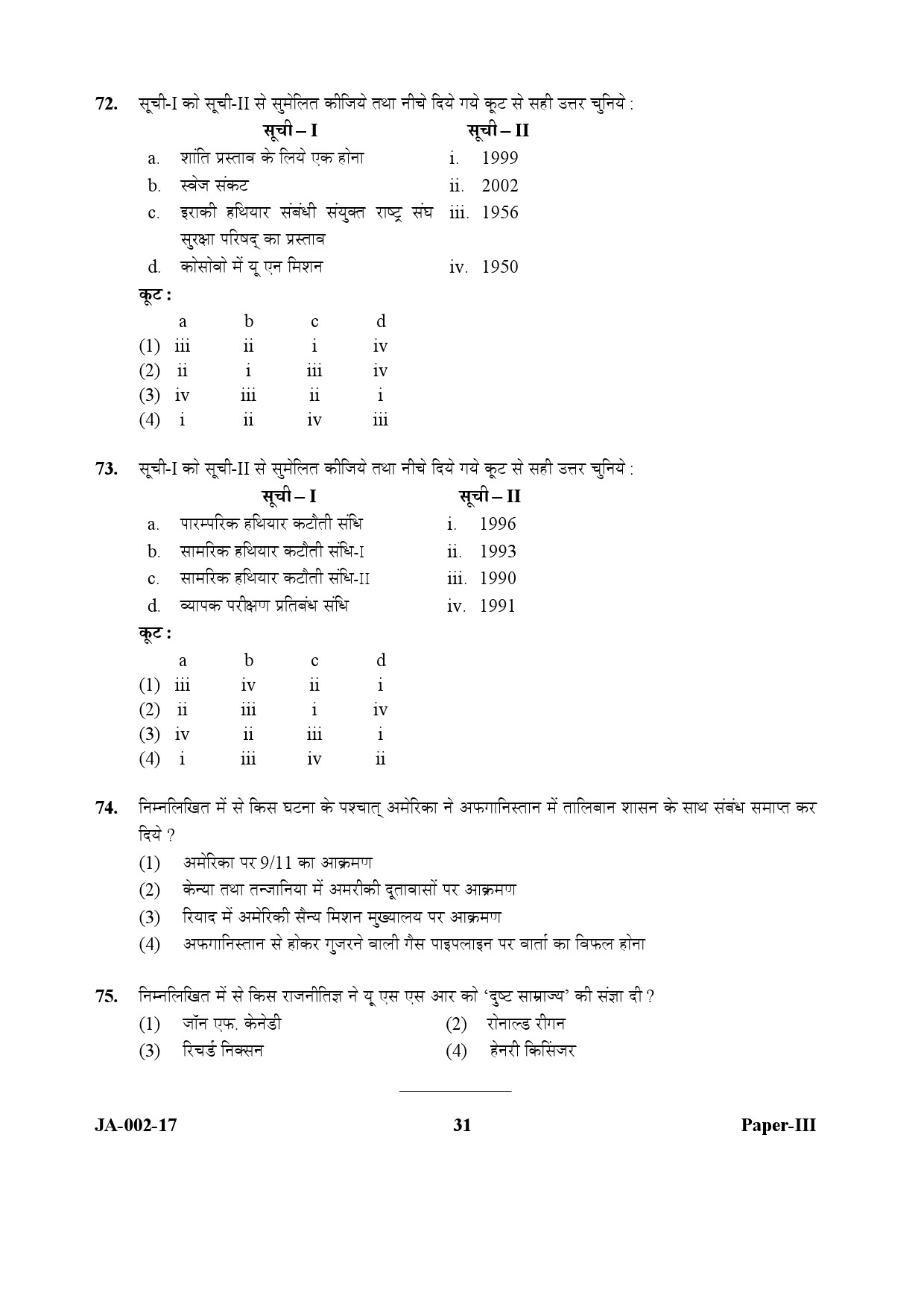 Political Science Paper III January 2017 in Hindi 15