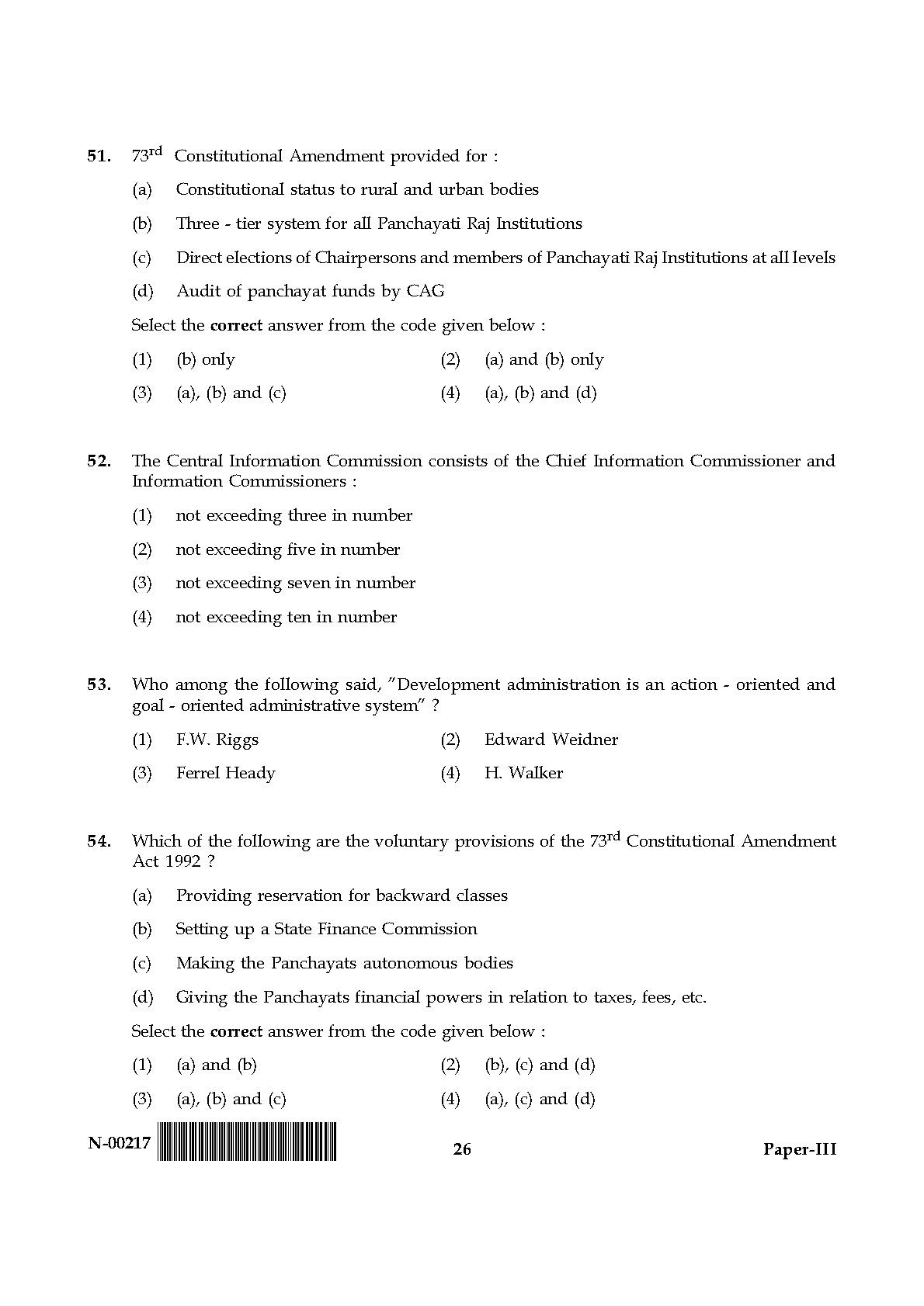 Political Science Paper III November 2017 in English-UGC NET Previous ...