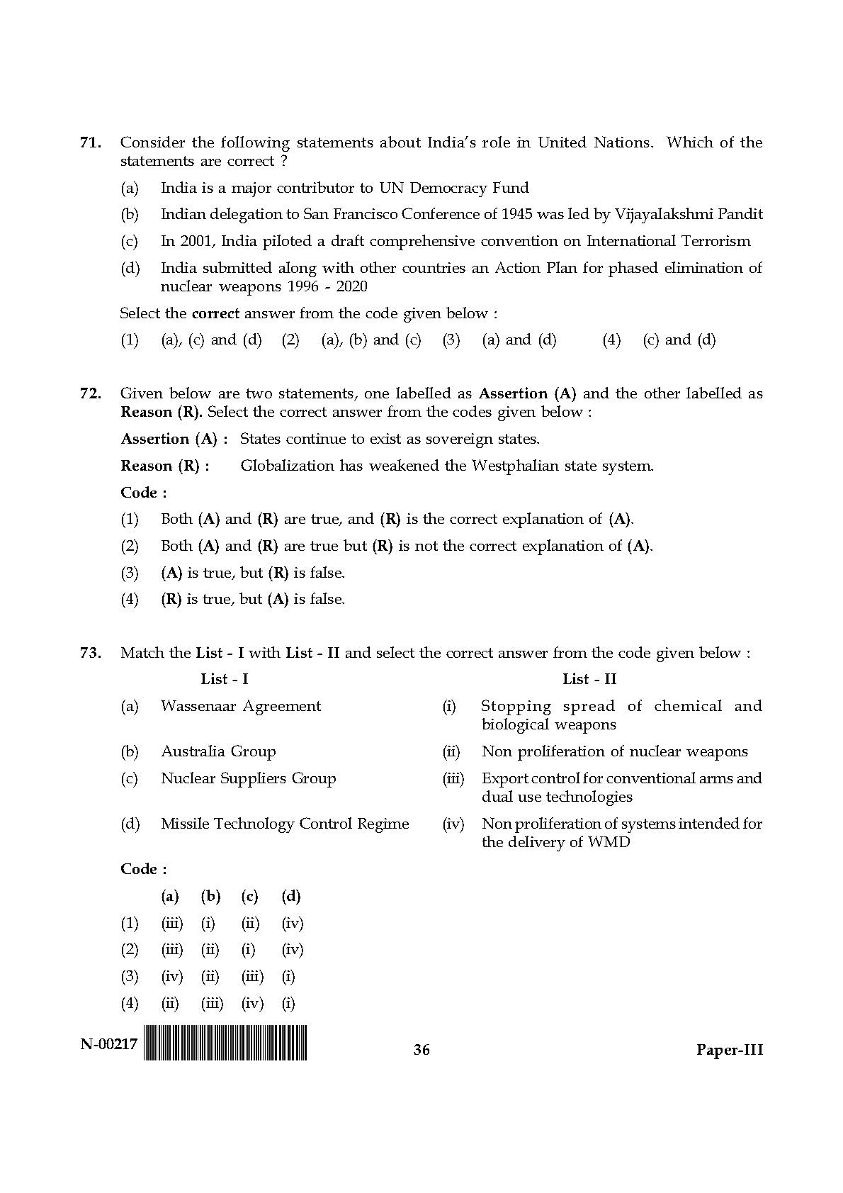 Political Science Paper III November 2017 in English-UGC NET Previous ...