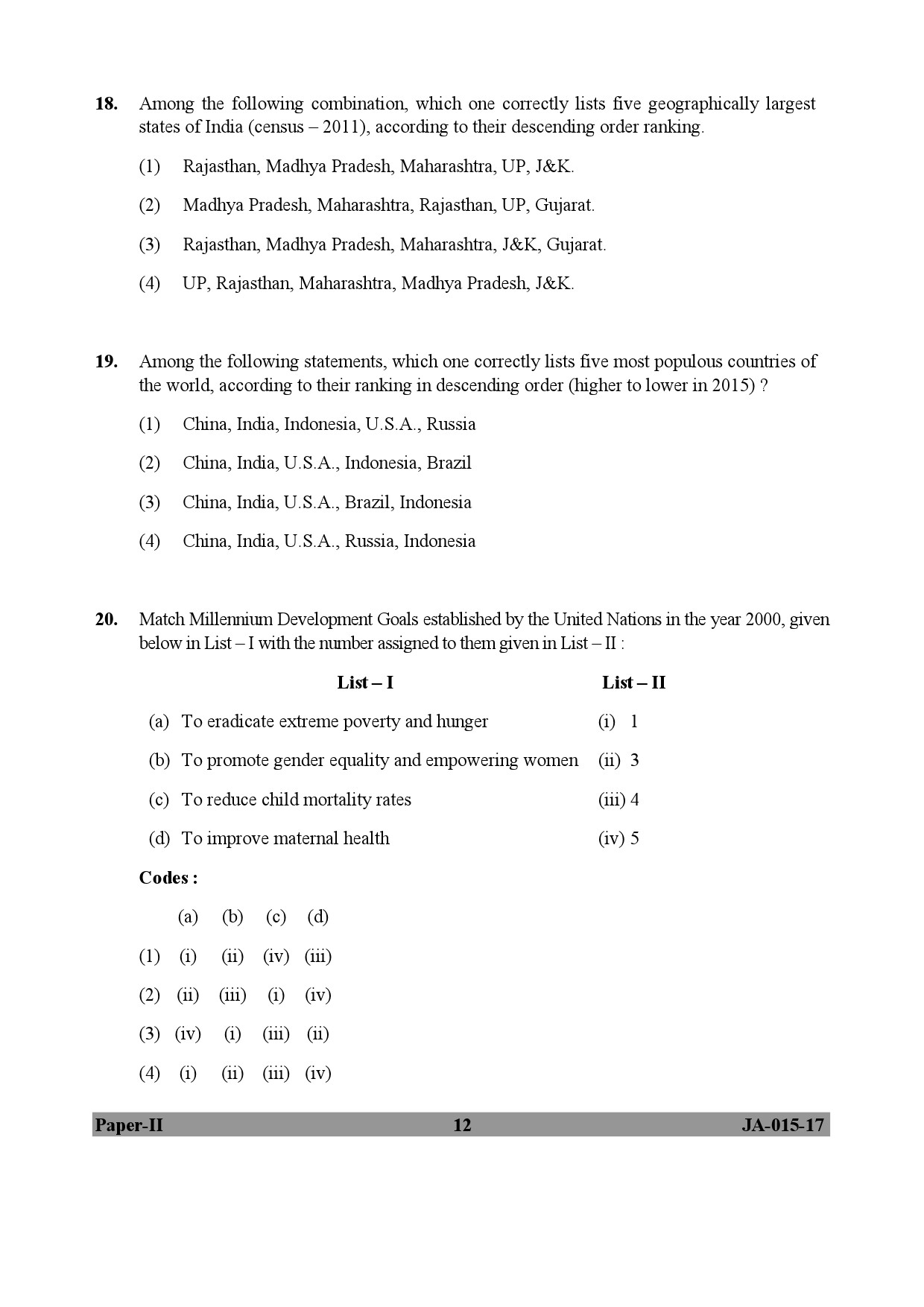 Population Studies Paper II January 2017 in English 7