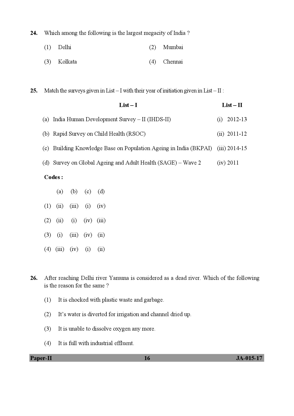 Population Studies Paper II January 2017 in English 9