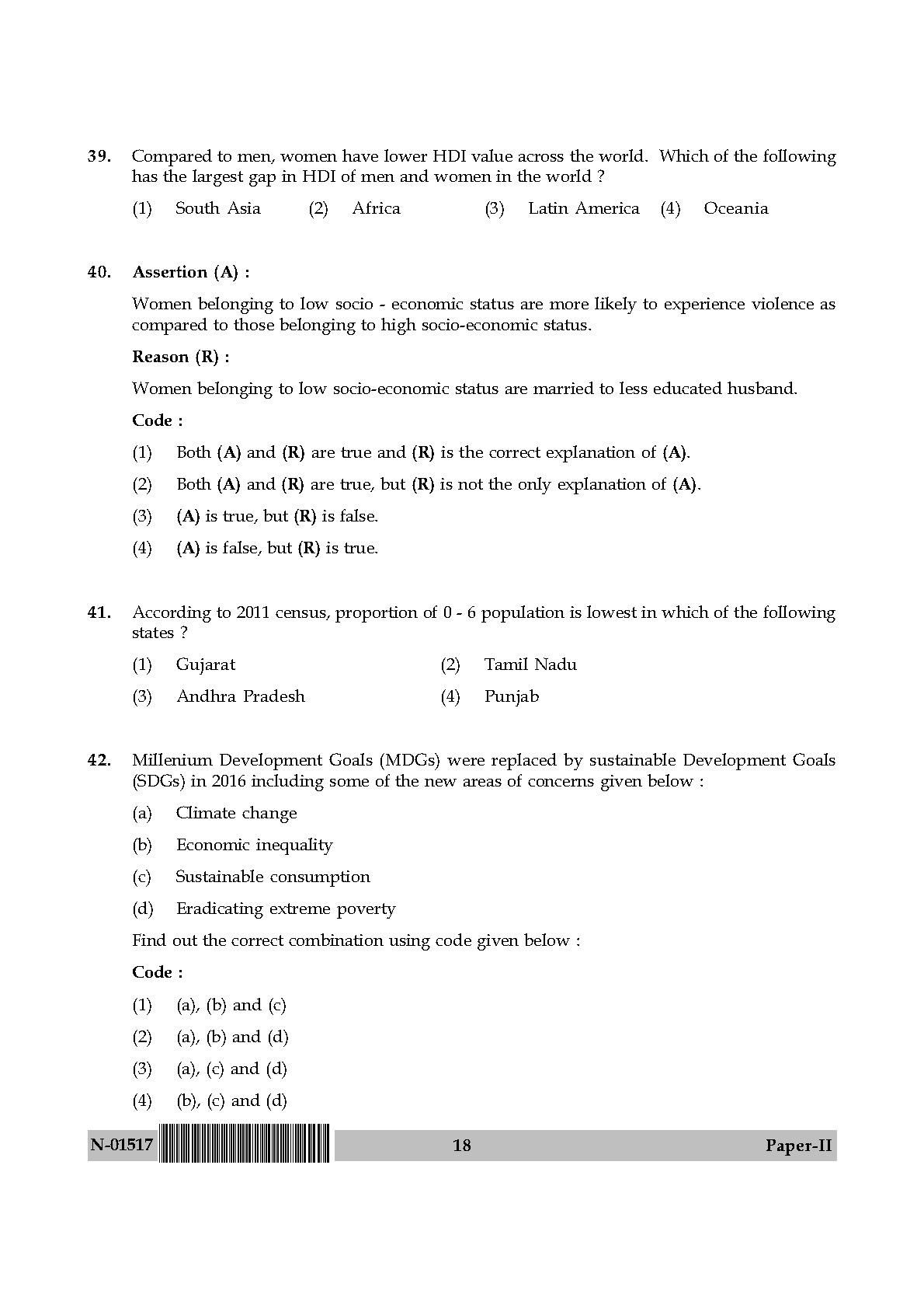 Population Studies Paper II November 2017 in English 10