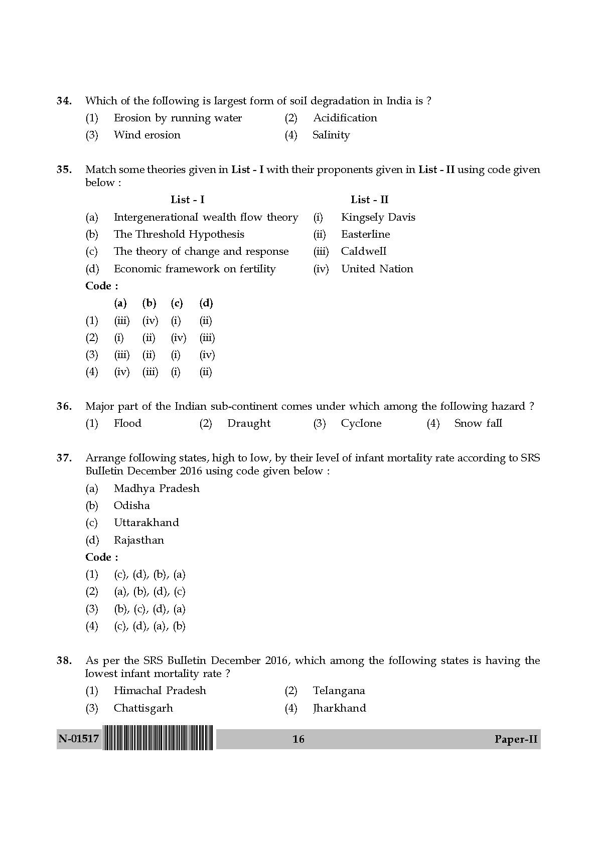 Population Studies Paper II November 2017 in English 9