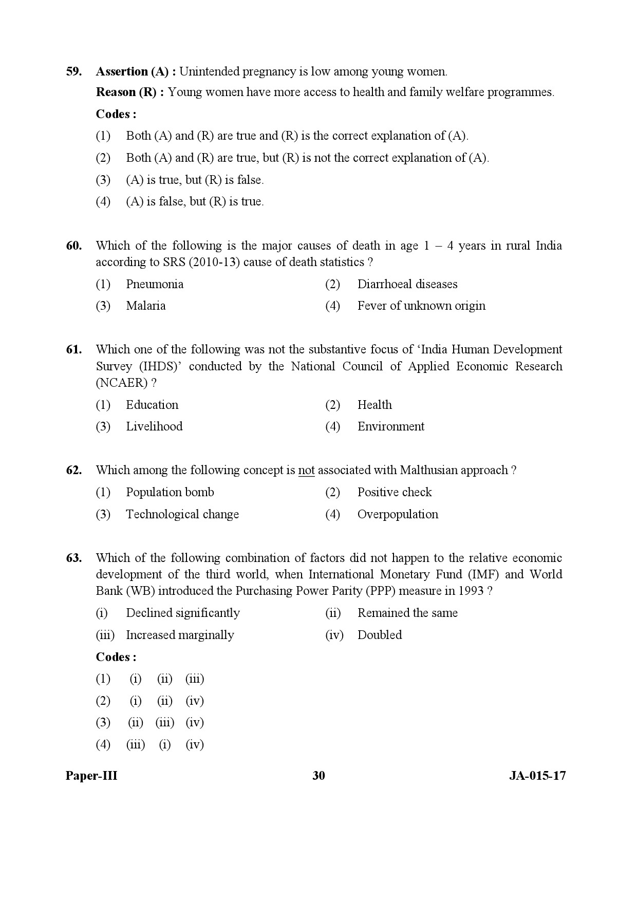 Population Studies Paper III January 2017 in English 16