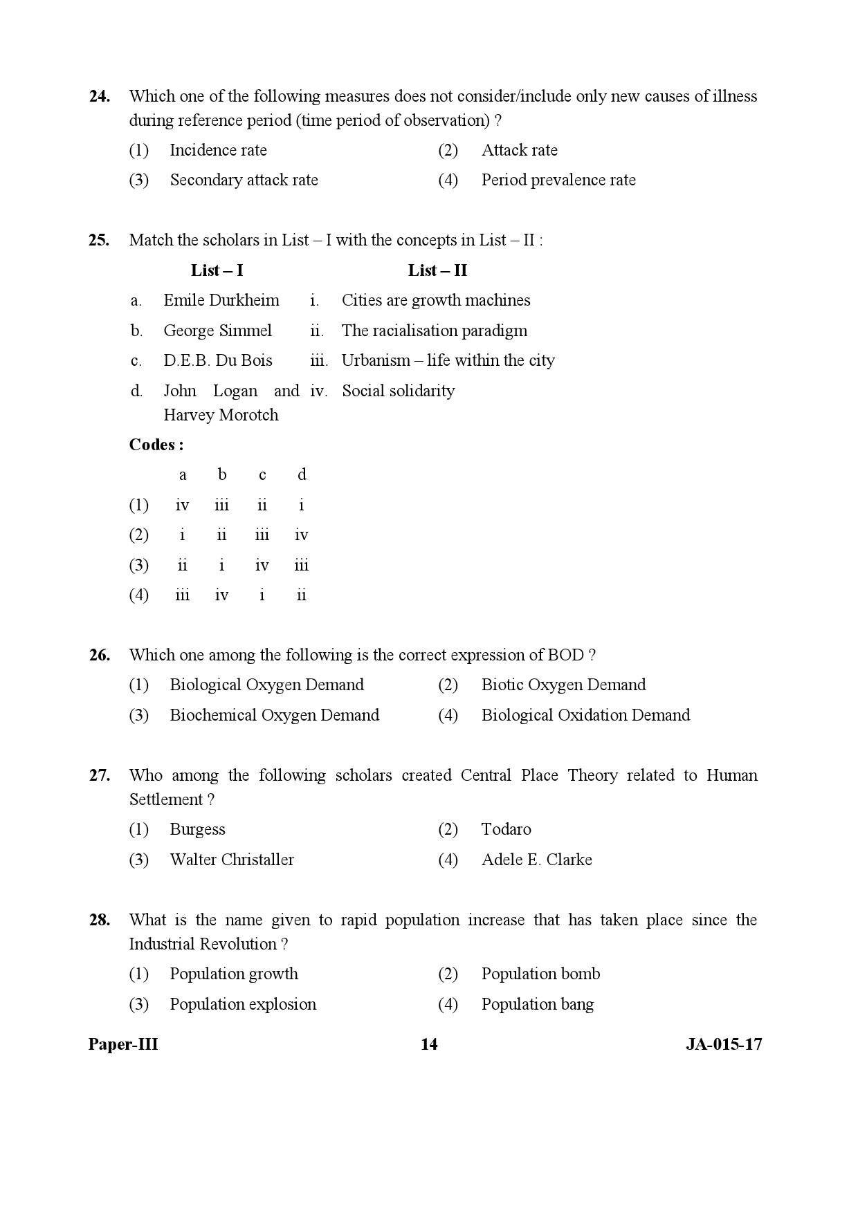 Population Studies Paper III January 2017 in English 8