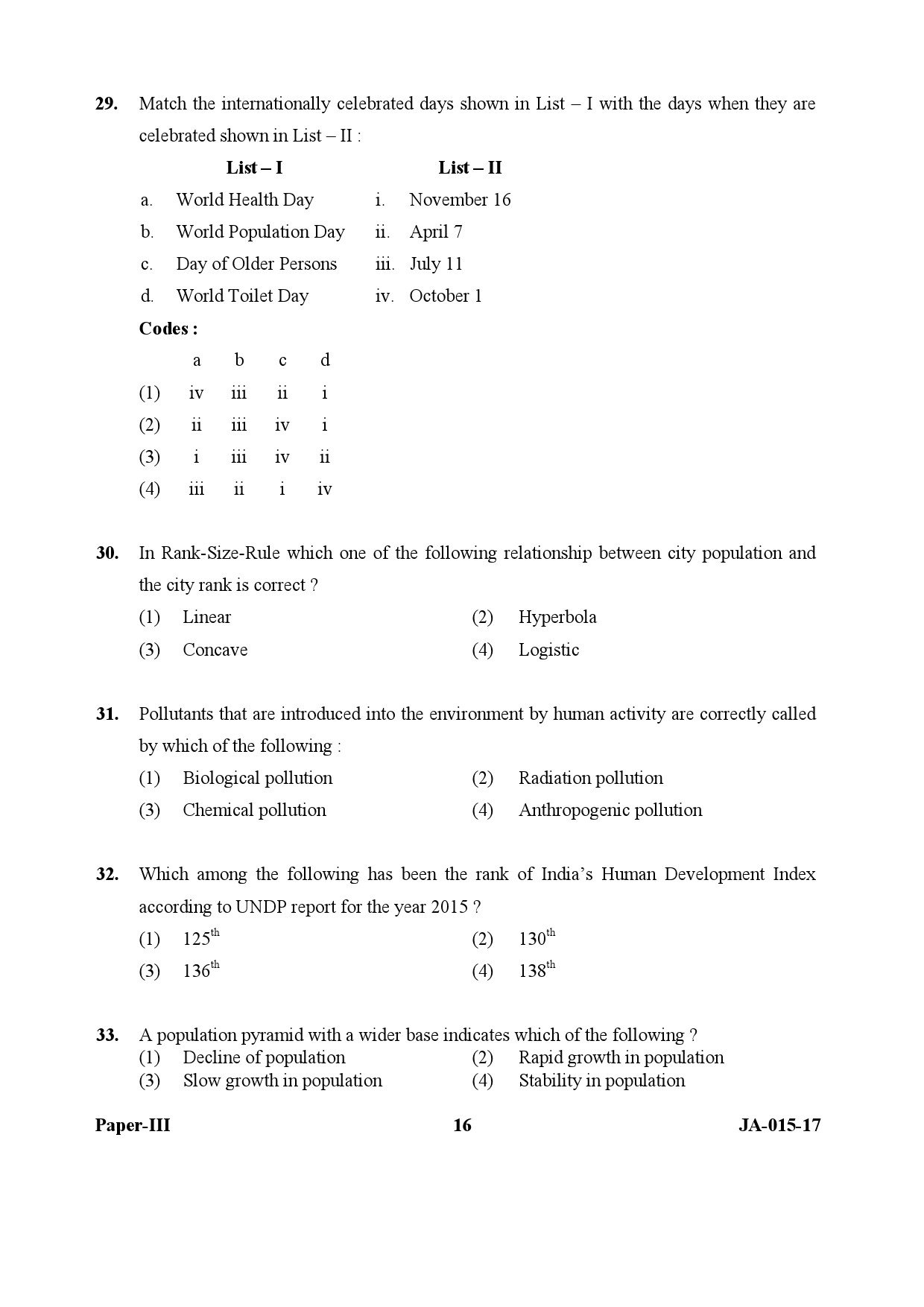 Population Studies Paper III January 2017 in English 9