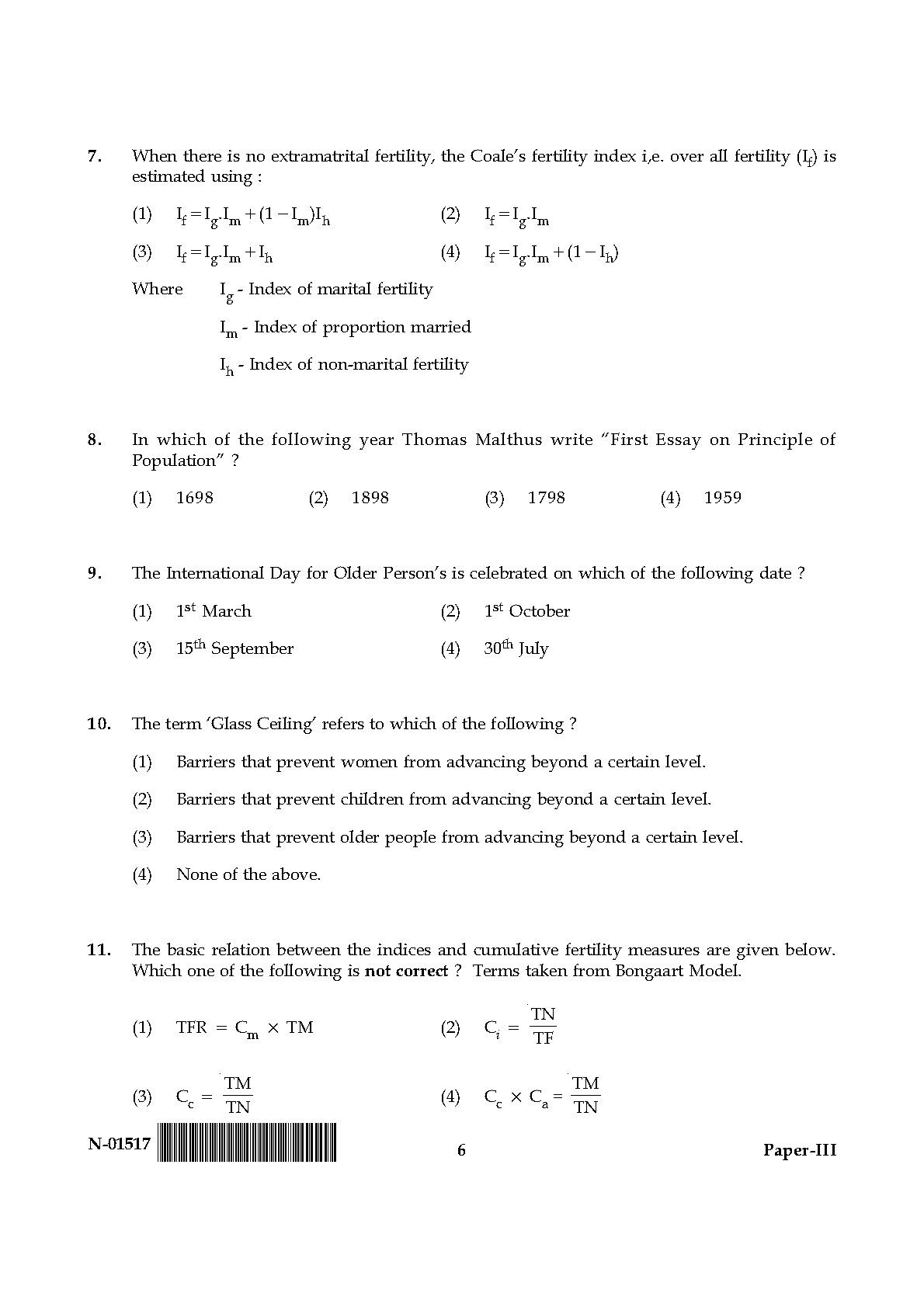 Population Studies Paper III November 2017 in English 4