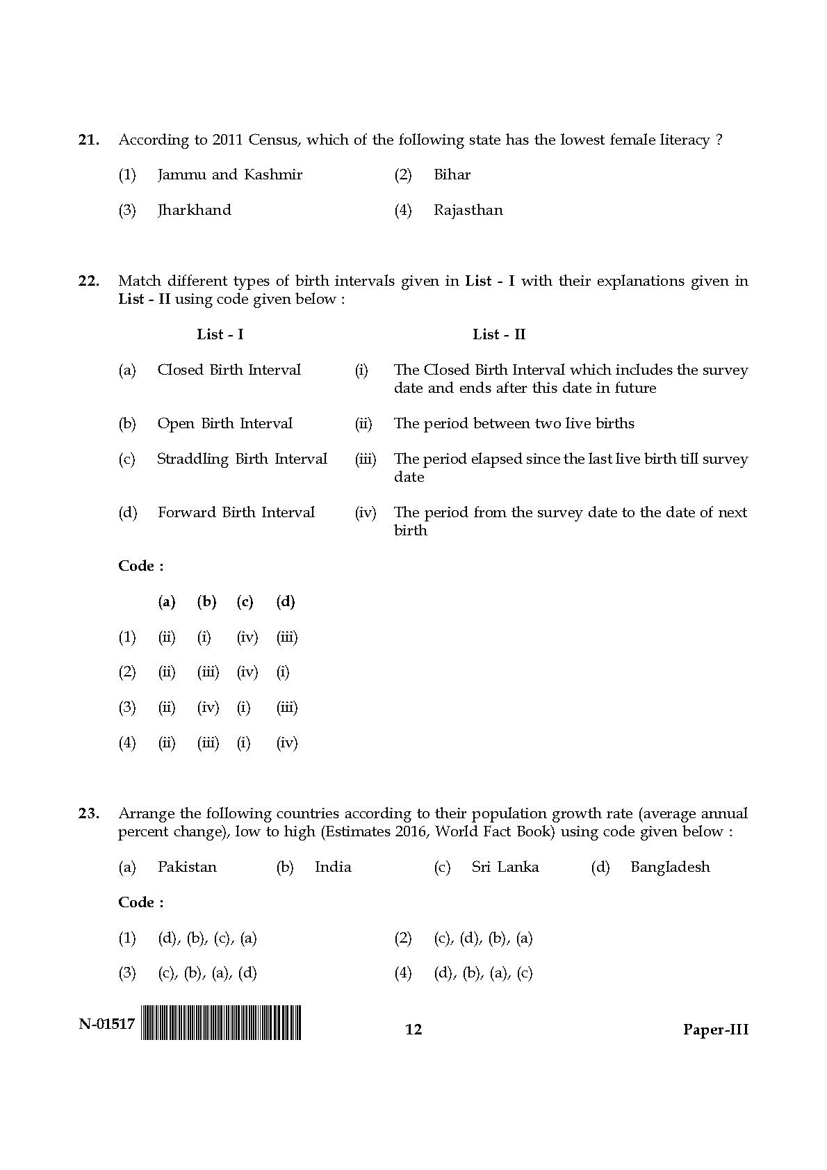 Population Studies Paper III November 2017 in English 7