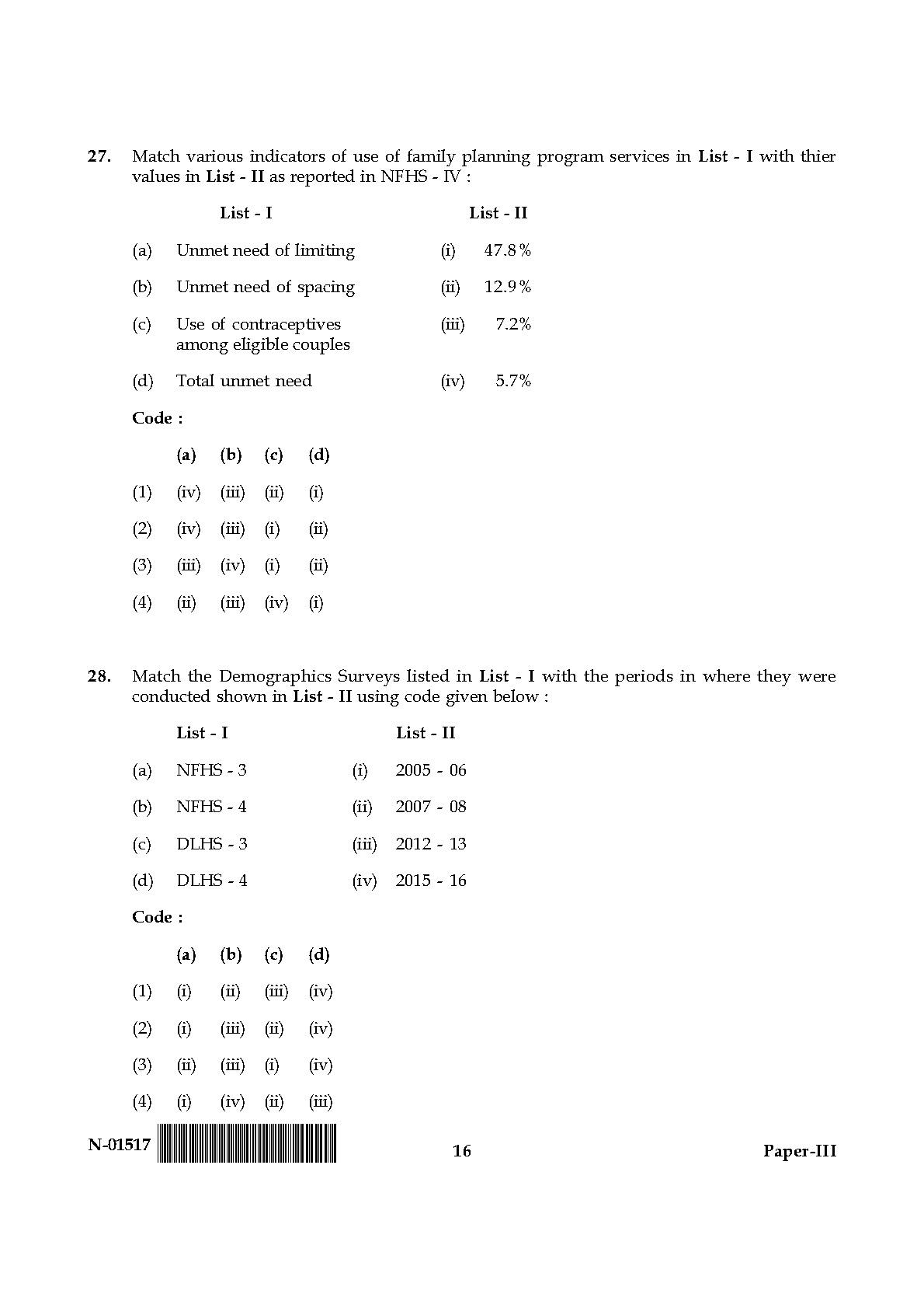 Population Studies Paper III November 2017 in English 9