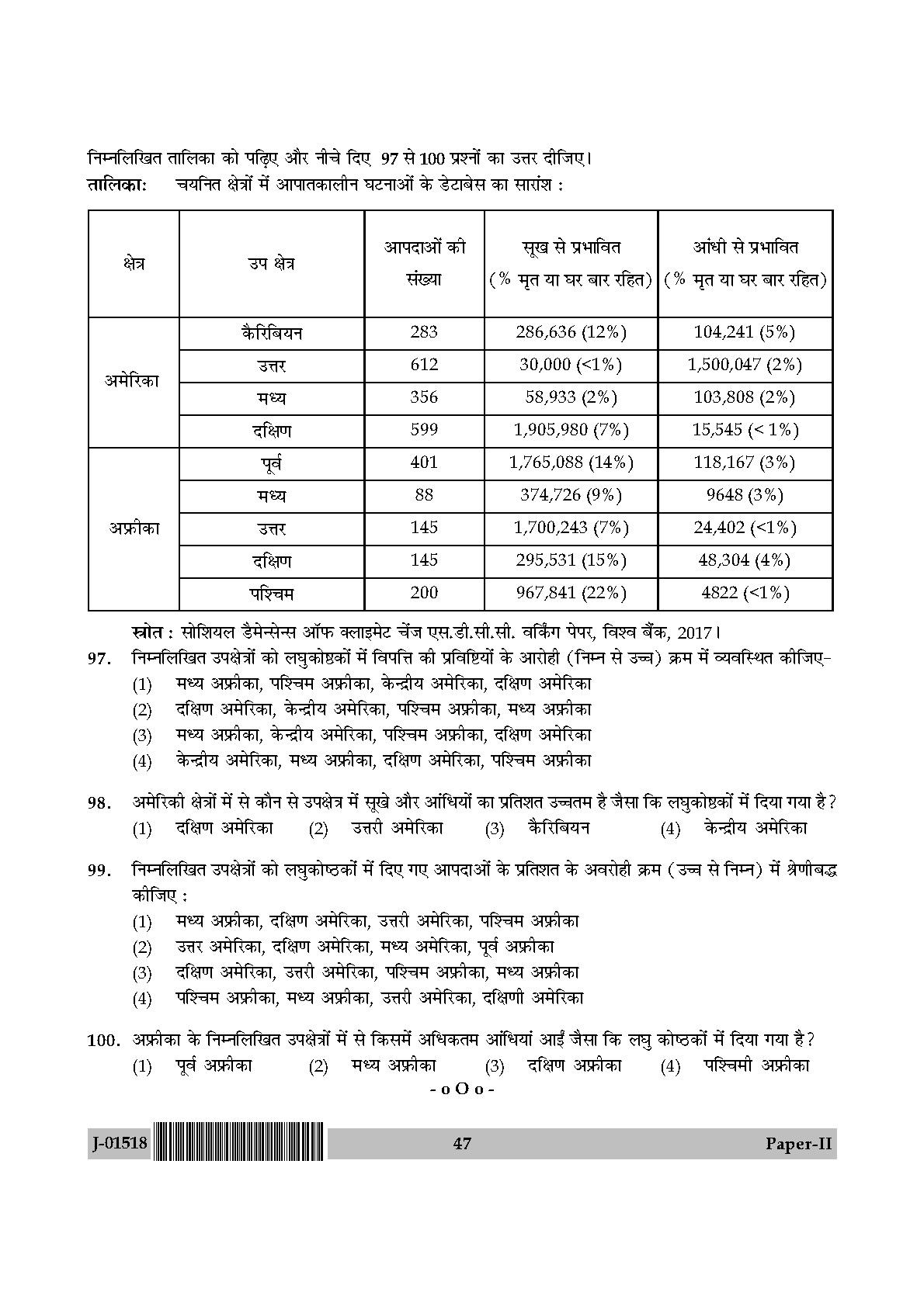 Population Studies Question Paper II July 2018 in Hindi 23