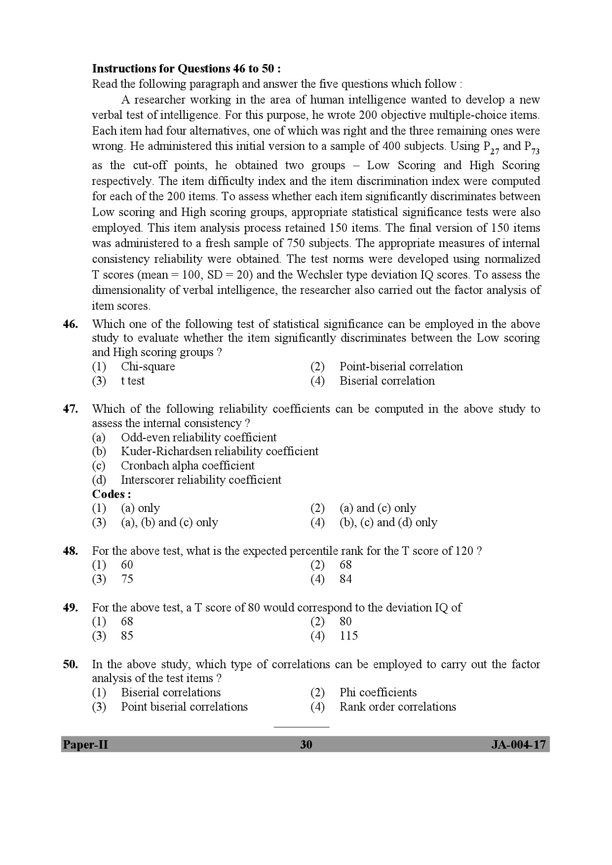 Psychology Paper II January 2017 in English 16