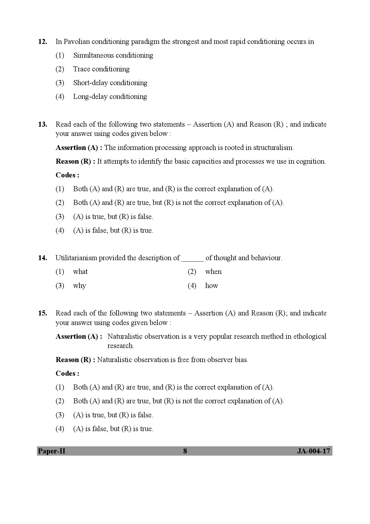 Psychology Paper II January 2017 in English 5