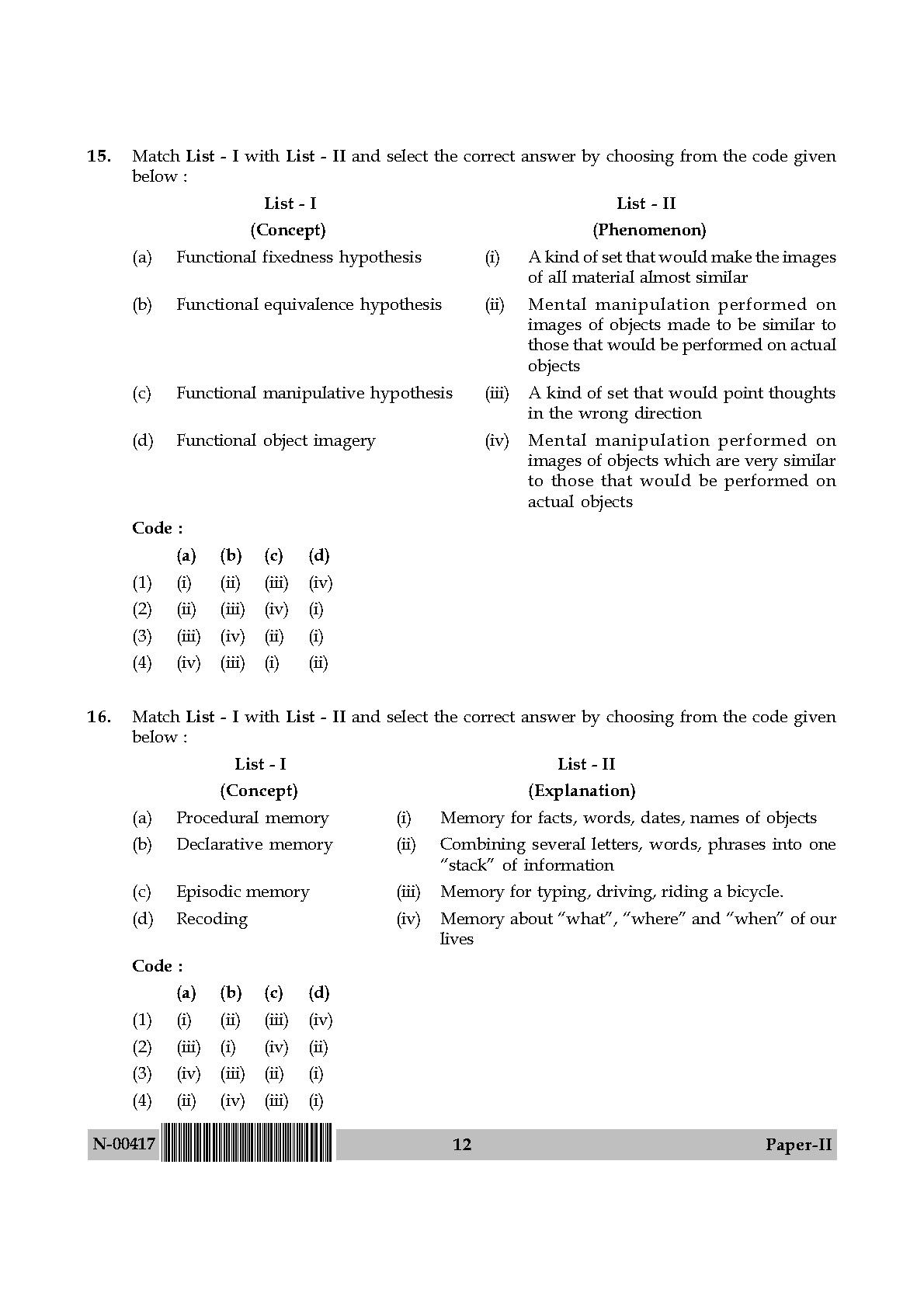 Psychology Paper II November 2017 in English 7