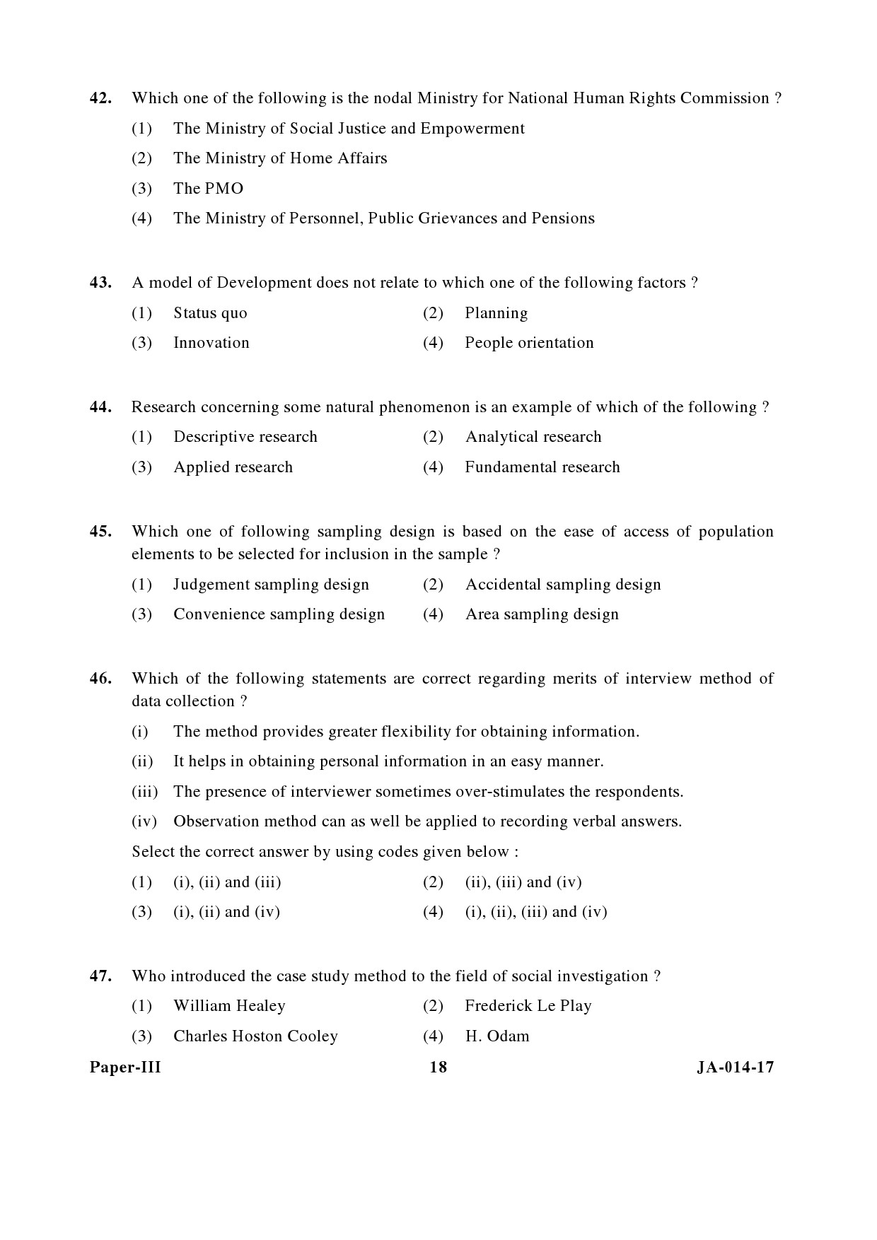 Public Administration Paper III January 2017 in English 10